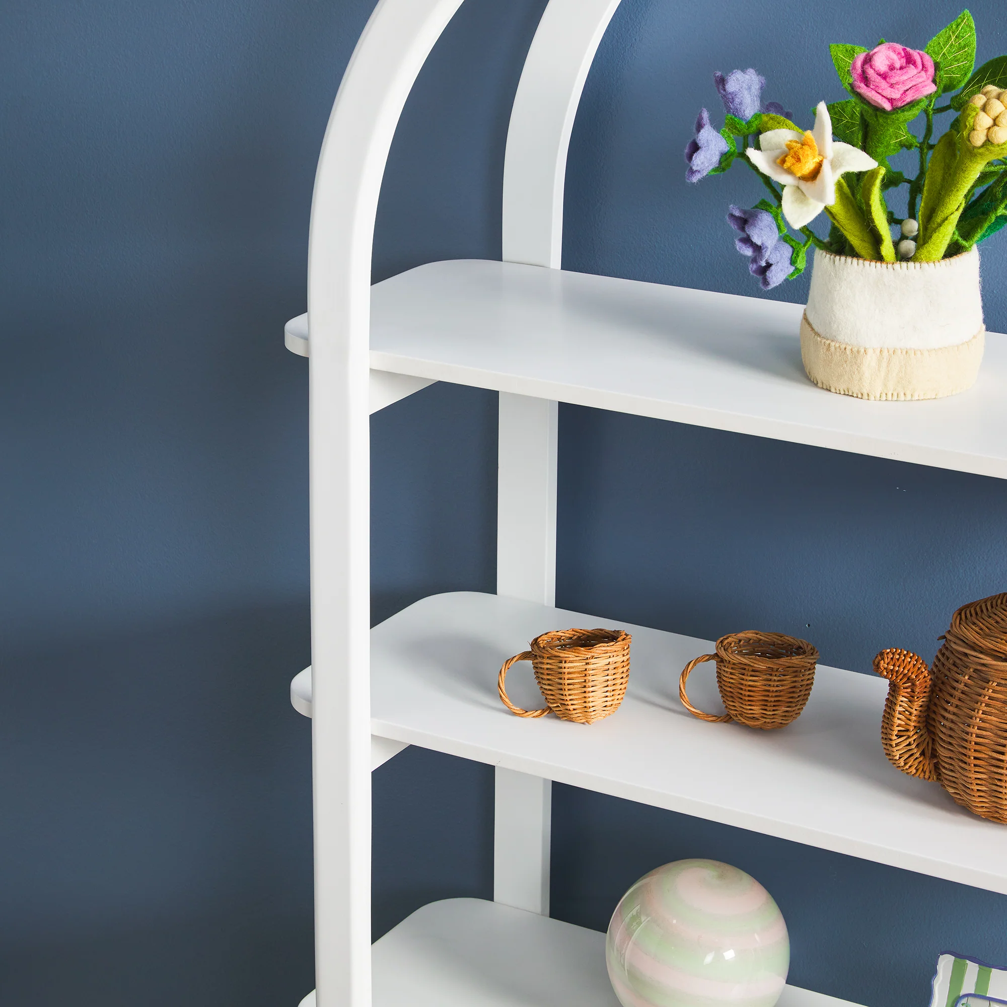 Zoey Modern Arched Wood Storage Bookcase - Image 10