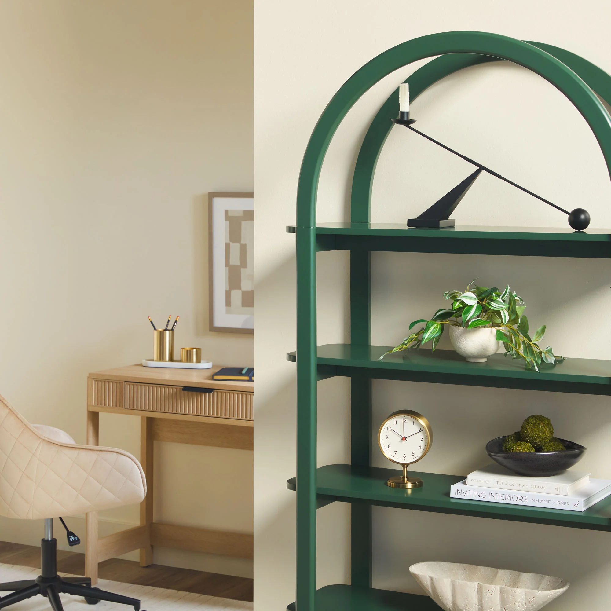 Zoey Modern Arched Wood Storage Bookcase - Image 18
