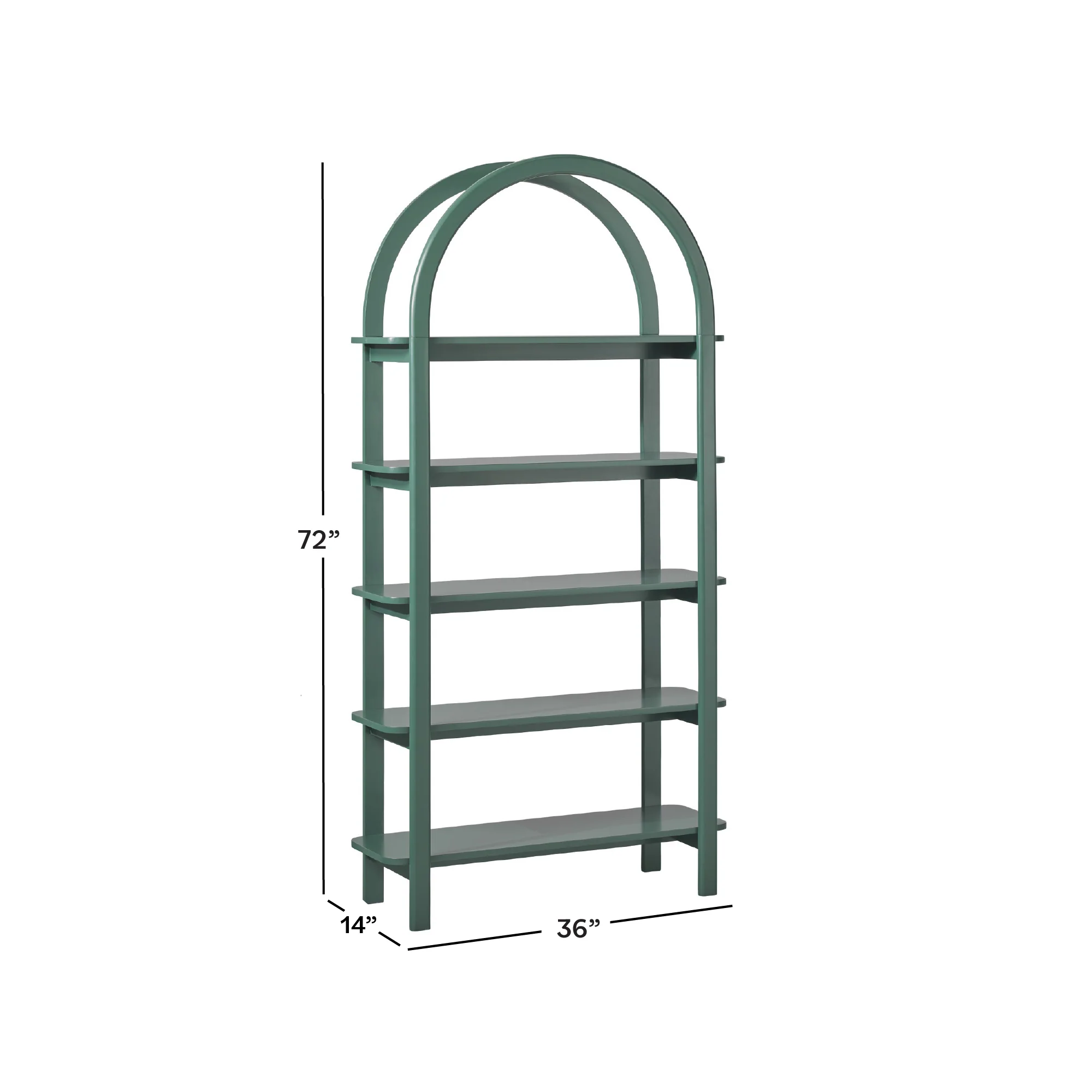 Zoey Modern Arched Wood Storage Bookcase - Image 21