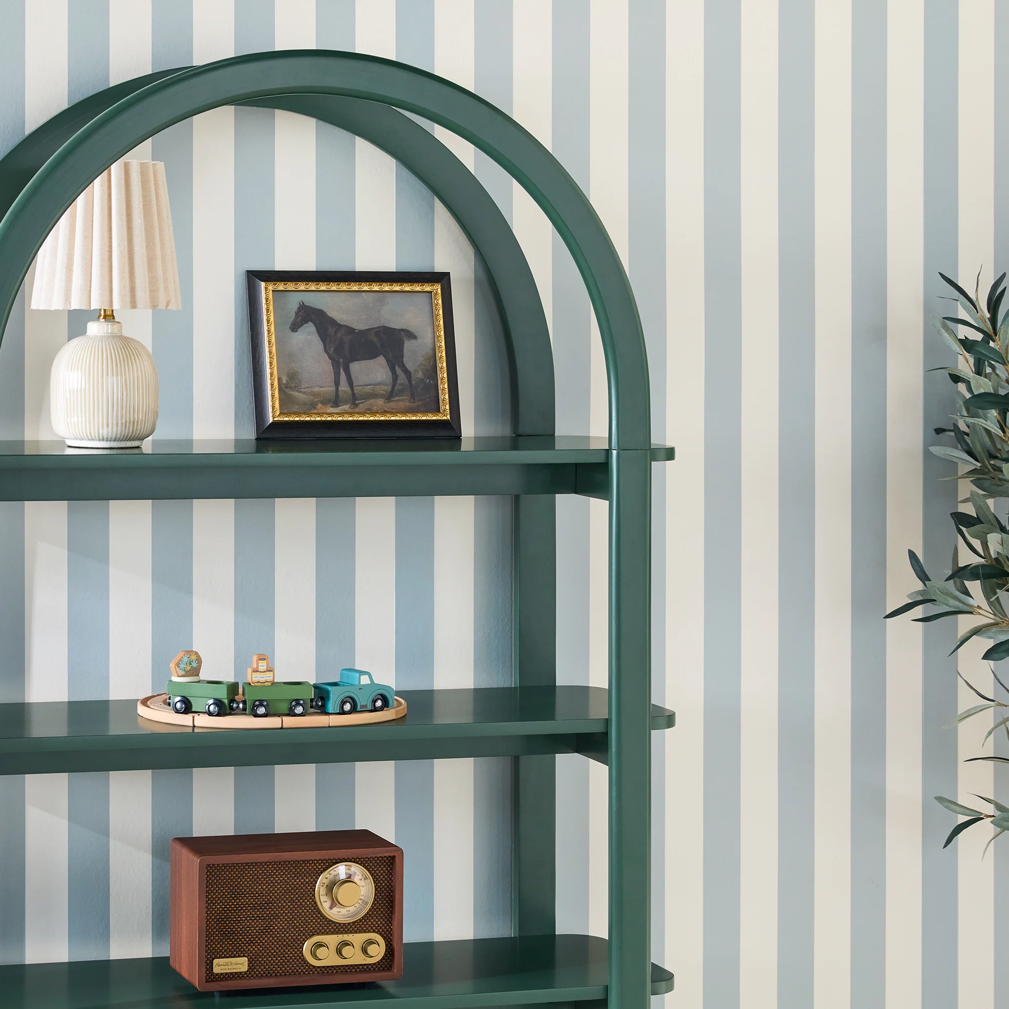 Zoey Modern Arched Wood Storage Bookcase - Image 24