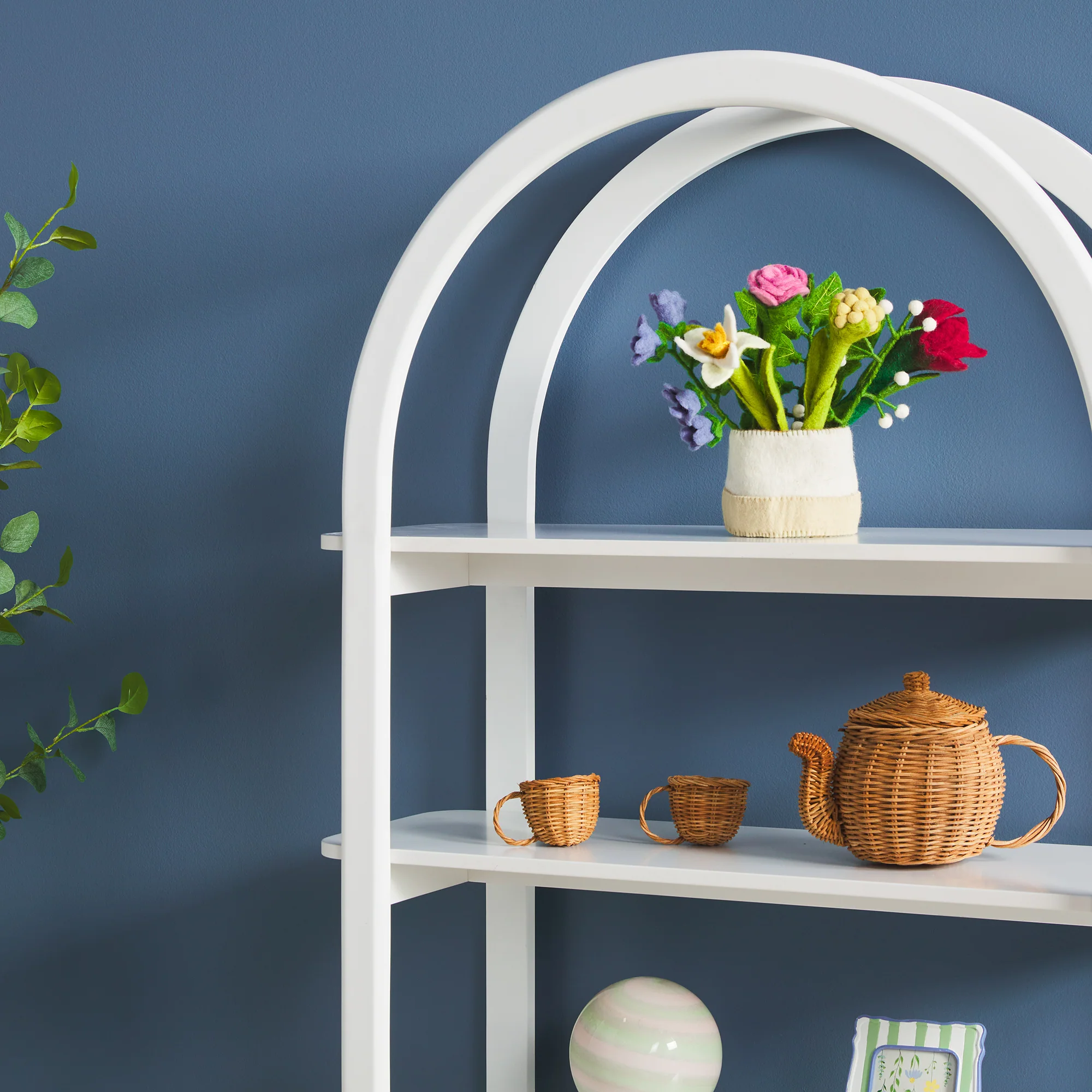 Zoey Modern Arched Wood Storage Bookcase - Image 8