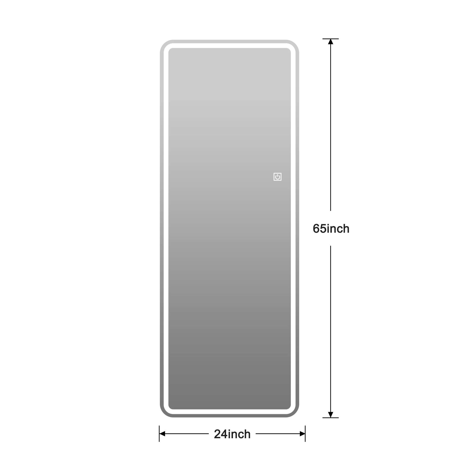 Walker Edison | LED Light Full Length Floor Mirror 64x21 Inches - Image 5