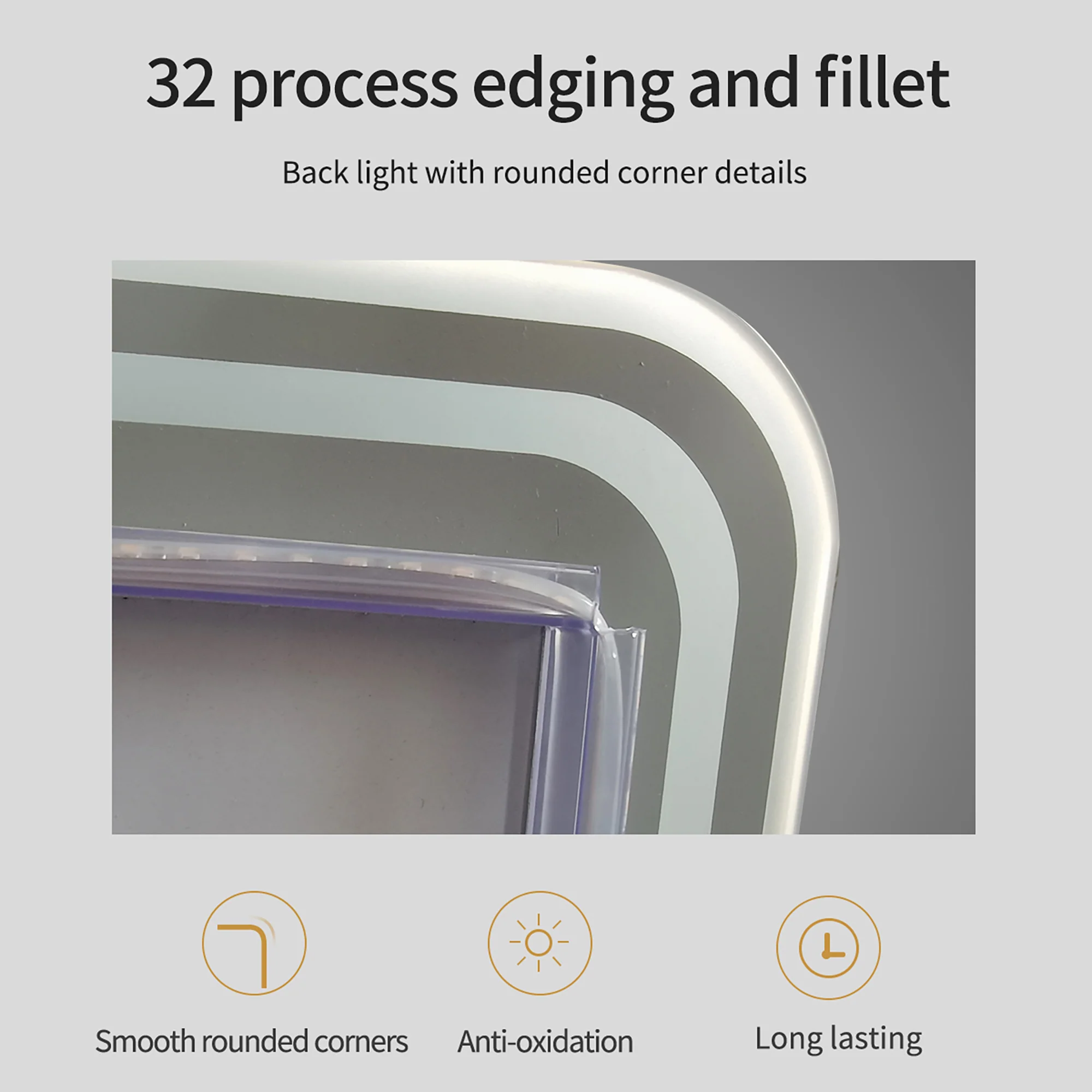 Walker Edison | LED Light Full Length Floor Mirror 64x21 Inches - Image 8