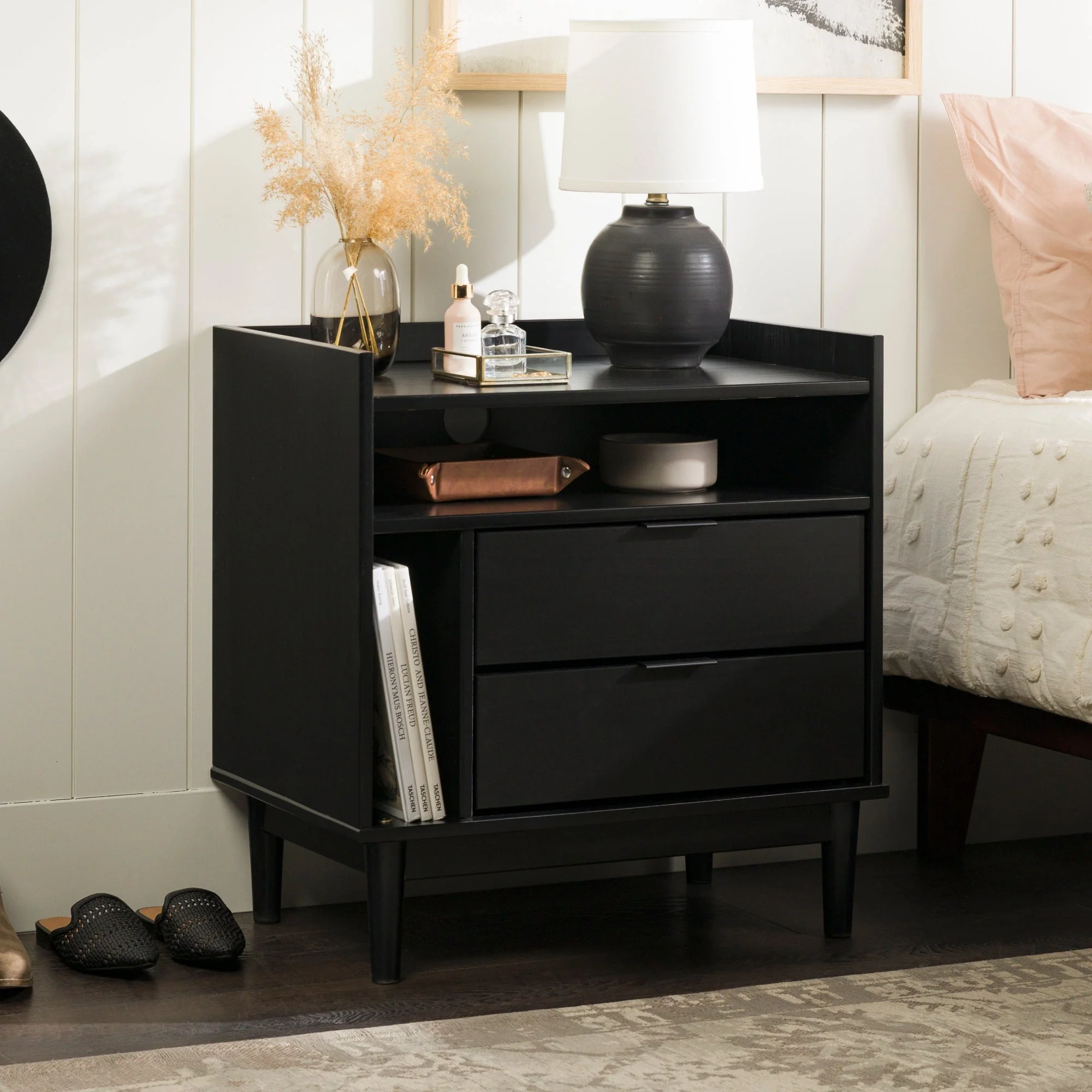 Lee Mid-Century Modern Wood Nightstand - Image 8