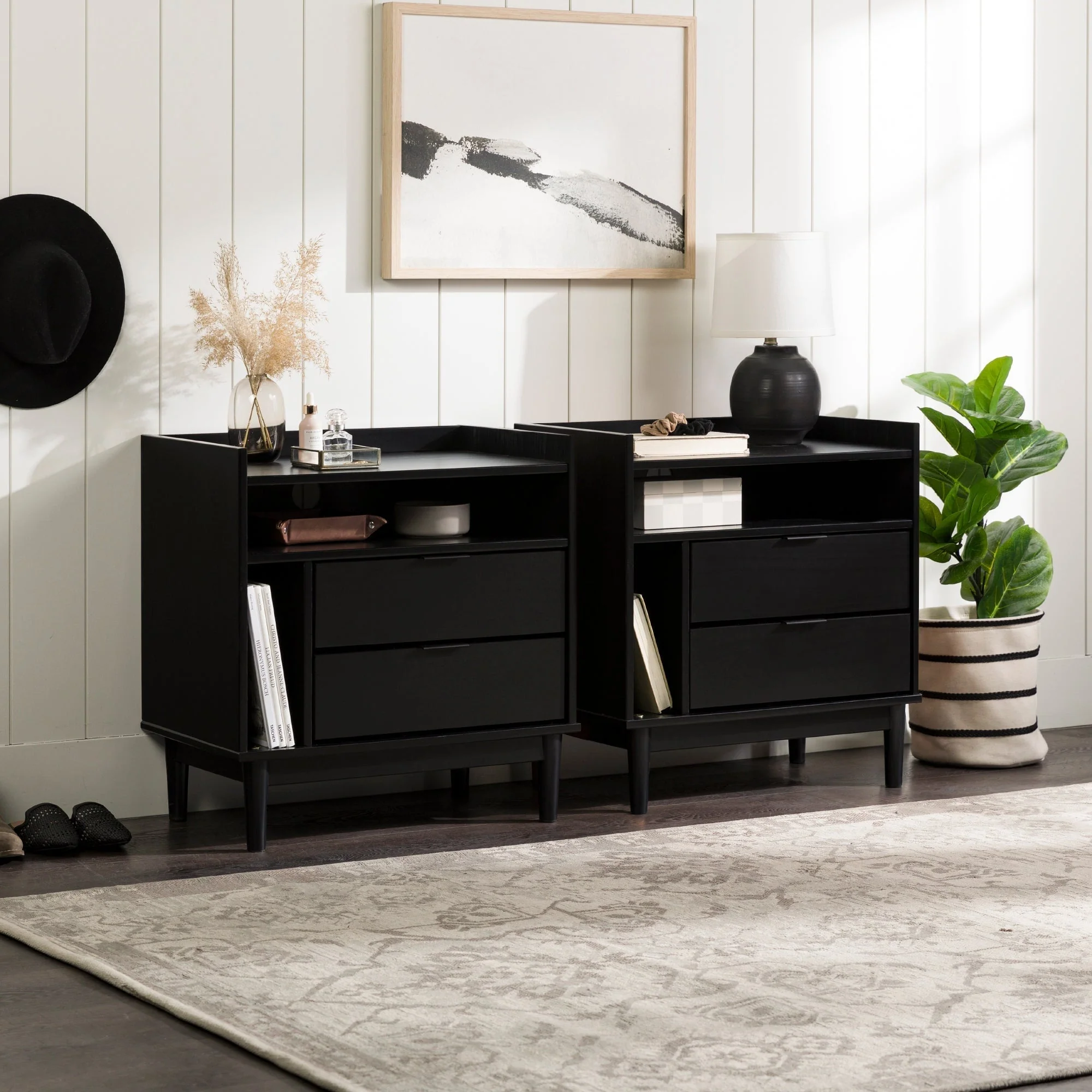 Lee Mid-Century Modern Wood Nightstand - Image 9