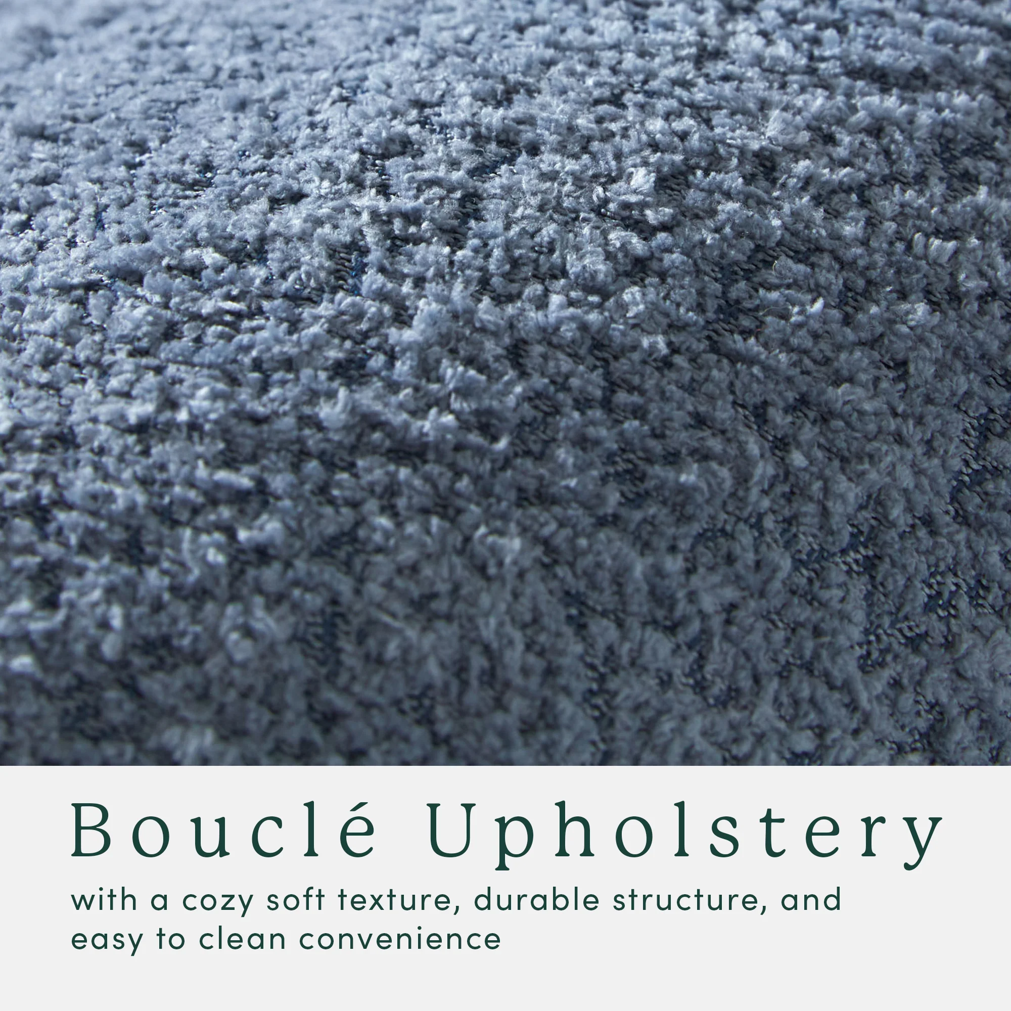 Linley Contemporary Bouclé Upholstered Accent Chair with Ottoman Set - Image 12