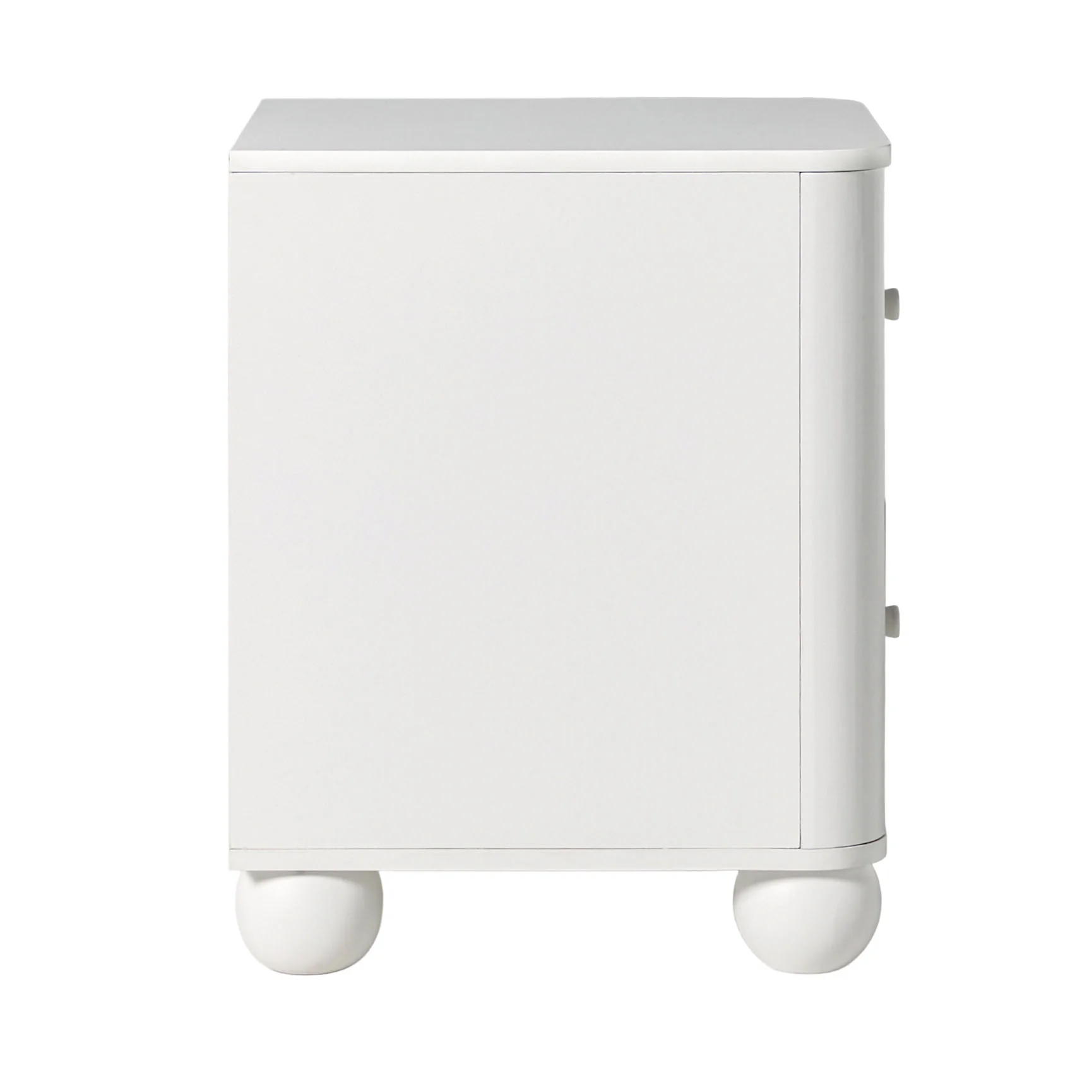Linley Modern Curve Wood 2 Drawer Nightstand with Round Feet - Image 23