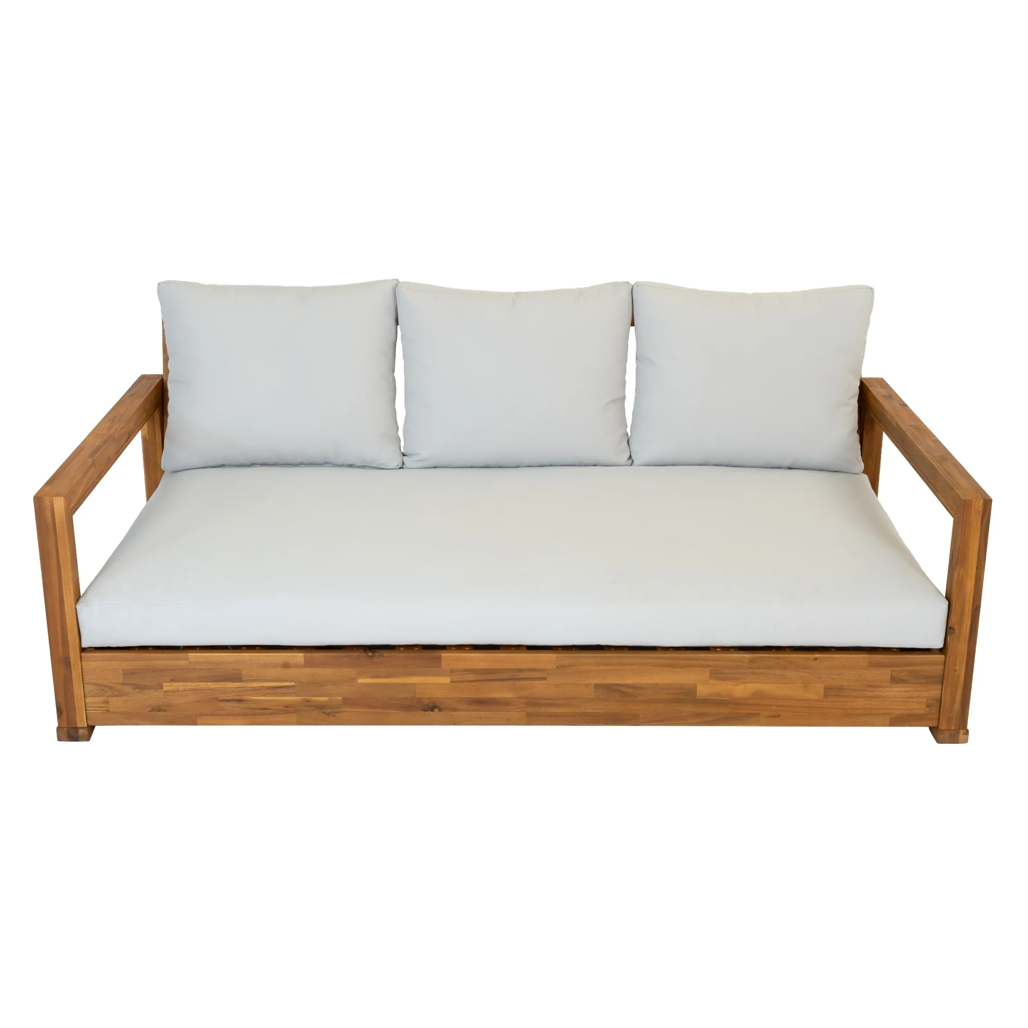 Low Seating Acacia Wood Outdoor Sofa Daybed - Image 8