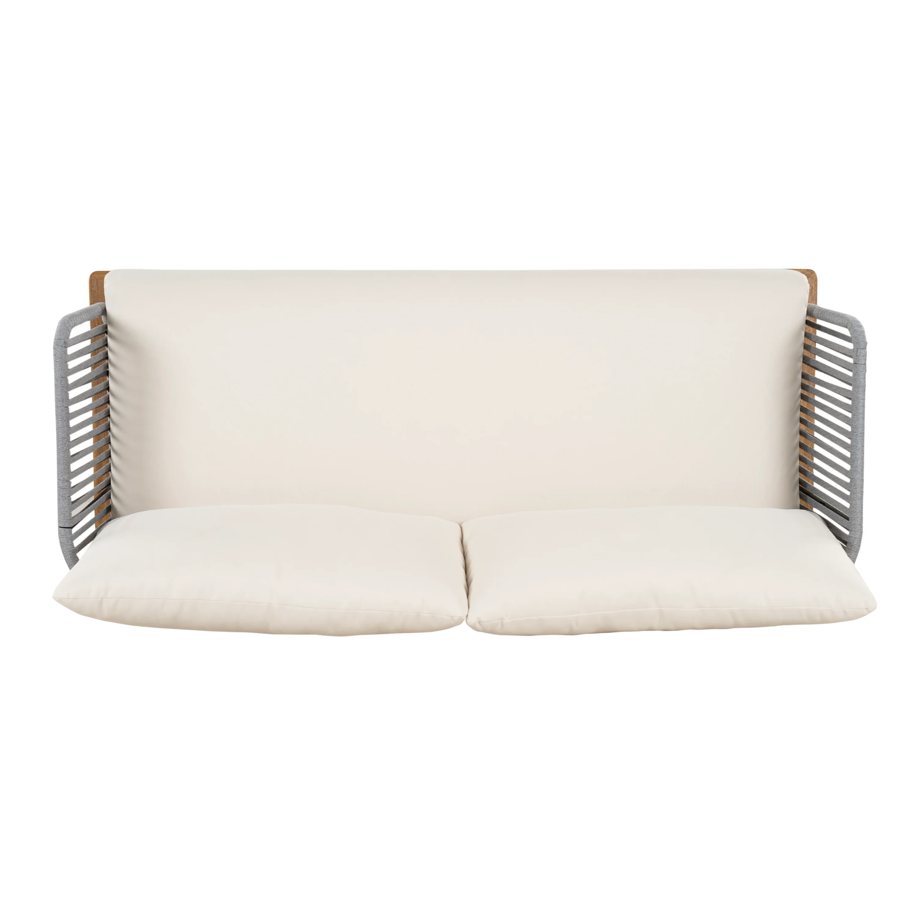 Lucca Acacia Wood and Rope Woven Outdoor Patio Sofa Loveseat Set - Image 15