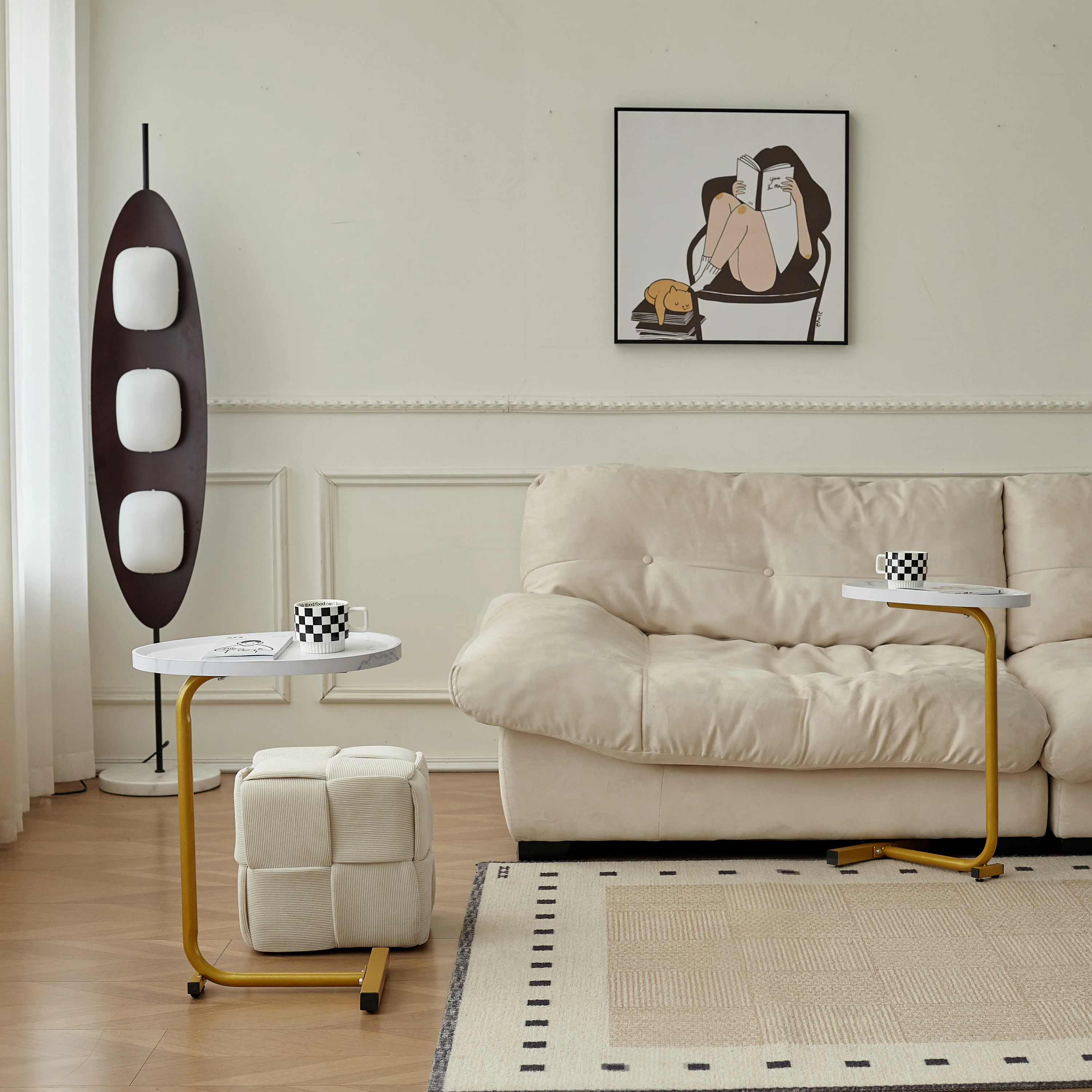 Walker Edison | Marble-Like Sofa Side Table - Image 6