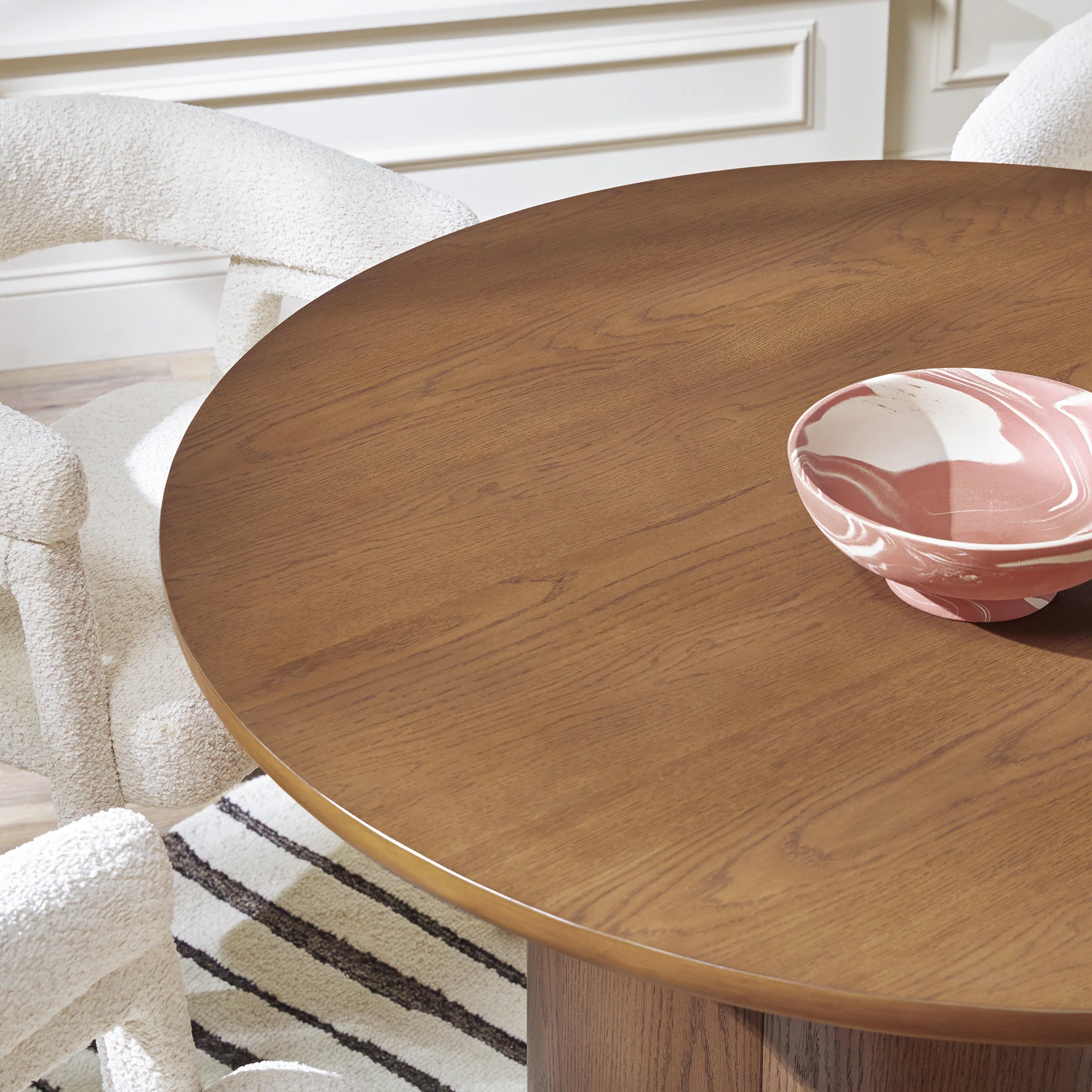 Maya Modern 47” Round Dining Table with Curve Pedestal Base, Seats 4 - Image 10