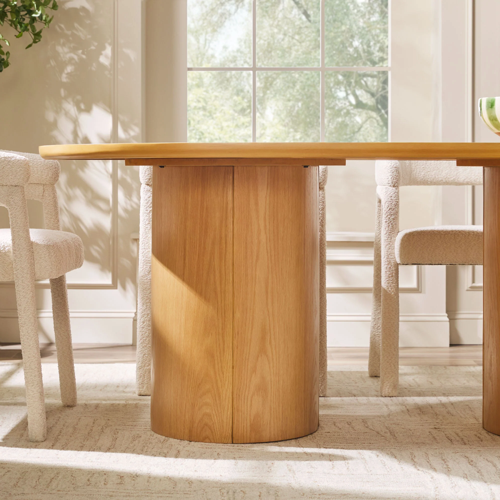 Maya Modern 70" Oval Dining Table with Round Pedestal Base, Seats 6 - Image 10