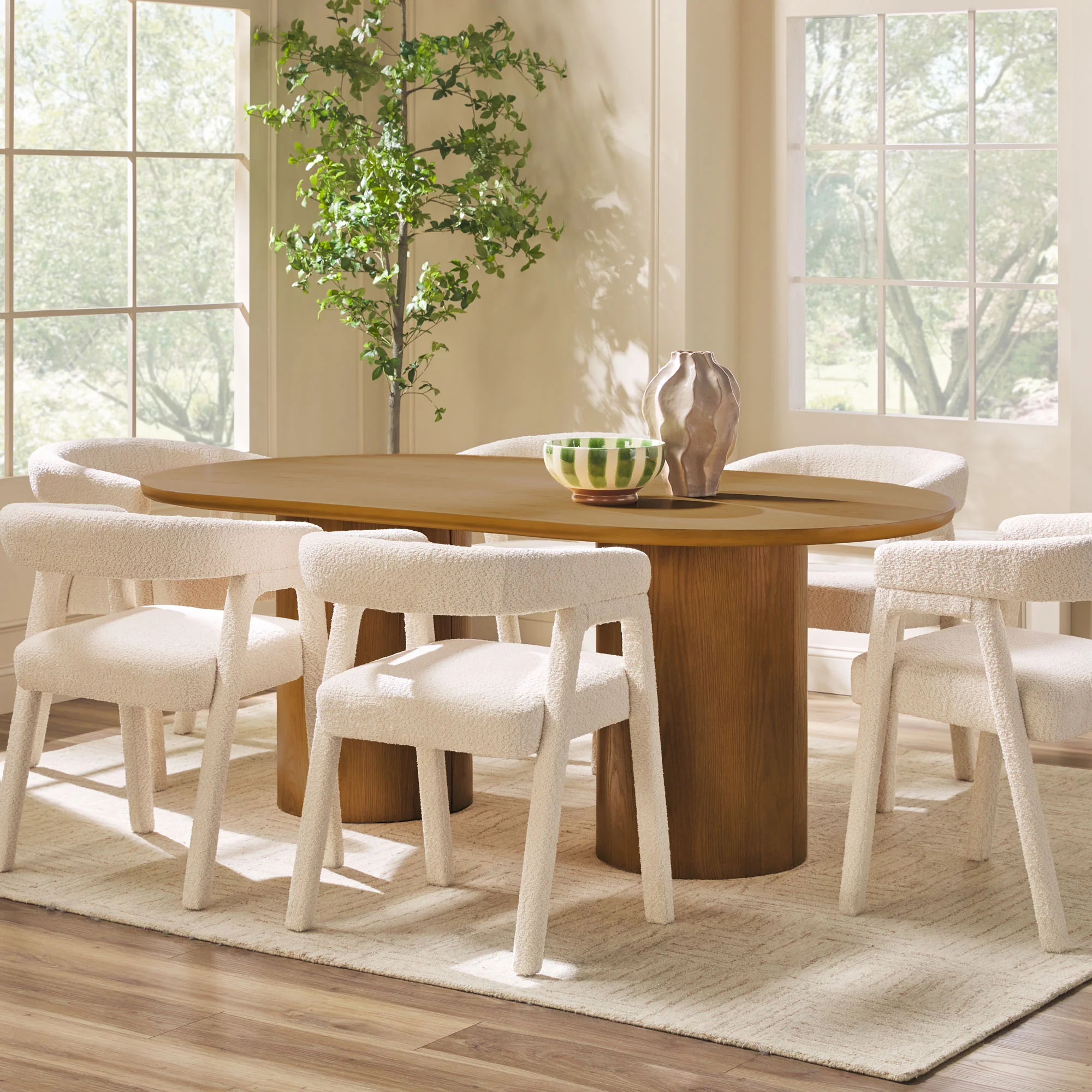 Maya Modern 70" Oval Dining Table with Round Pedestal Base, Seats 6 - Image 22