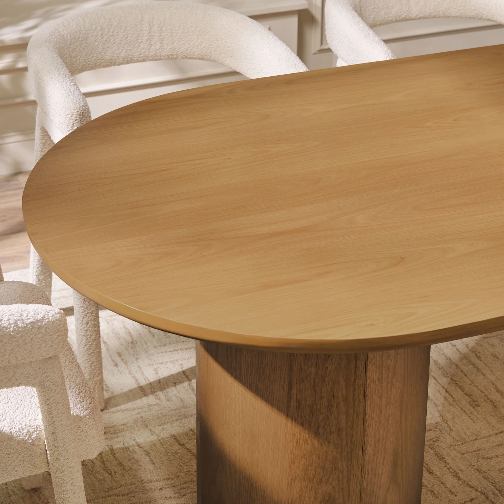 Maya Modern 70" Oval Dining Table with Round Pedestal Base, Seats 6 - Image 30