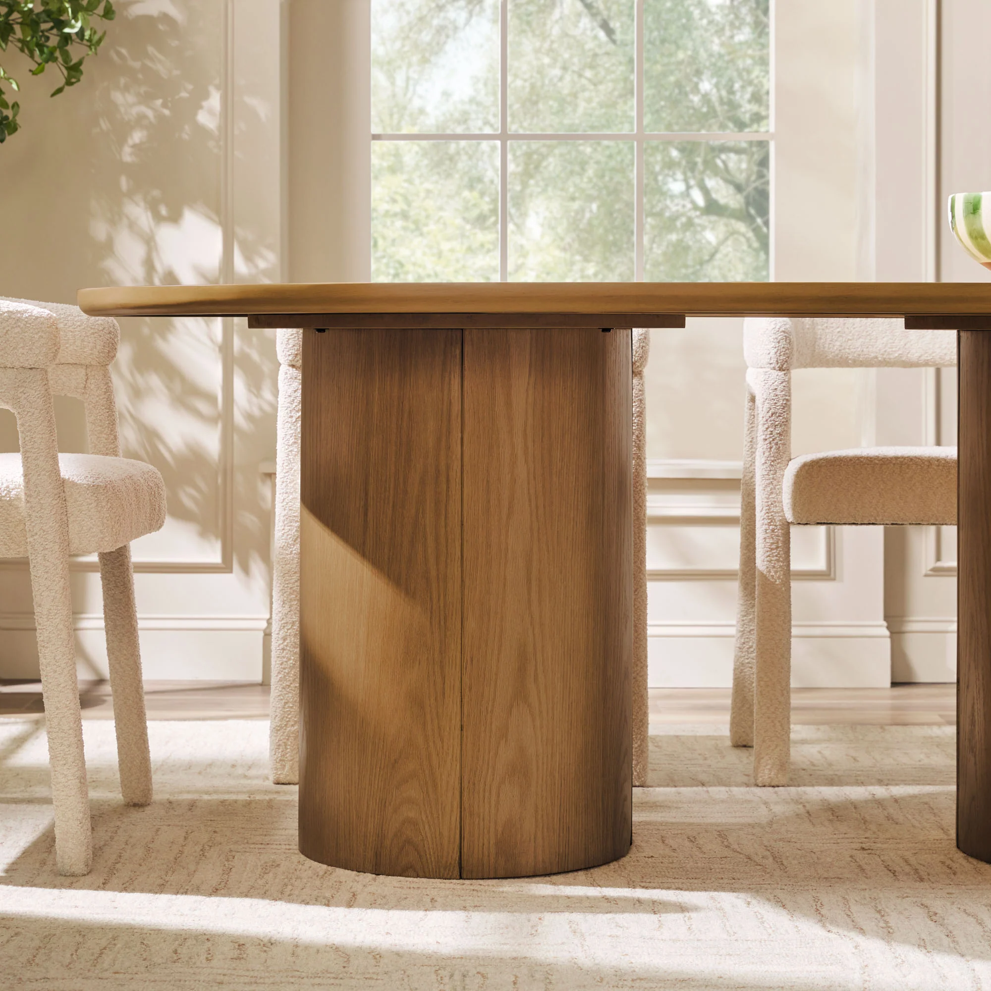 Maya Modern 70" Oval Dining Table with Round Pedestal Base, Seats 6 - Image 31