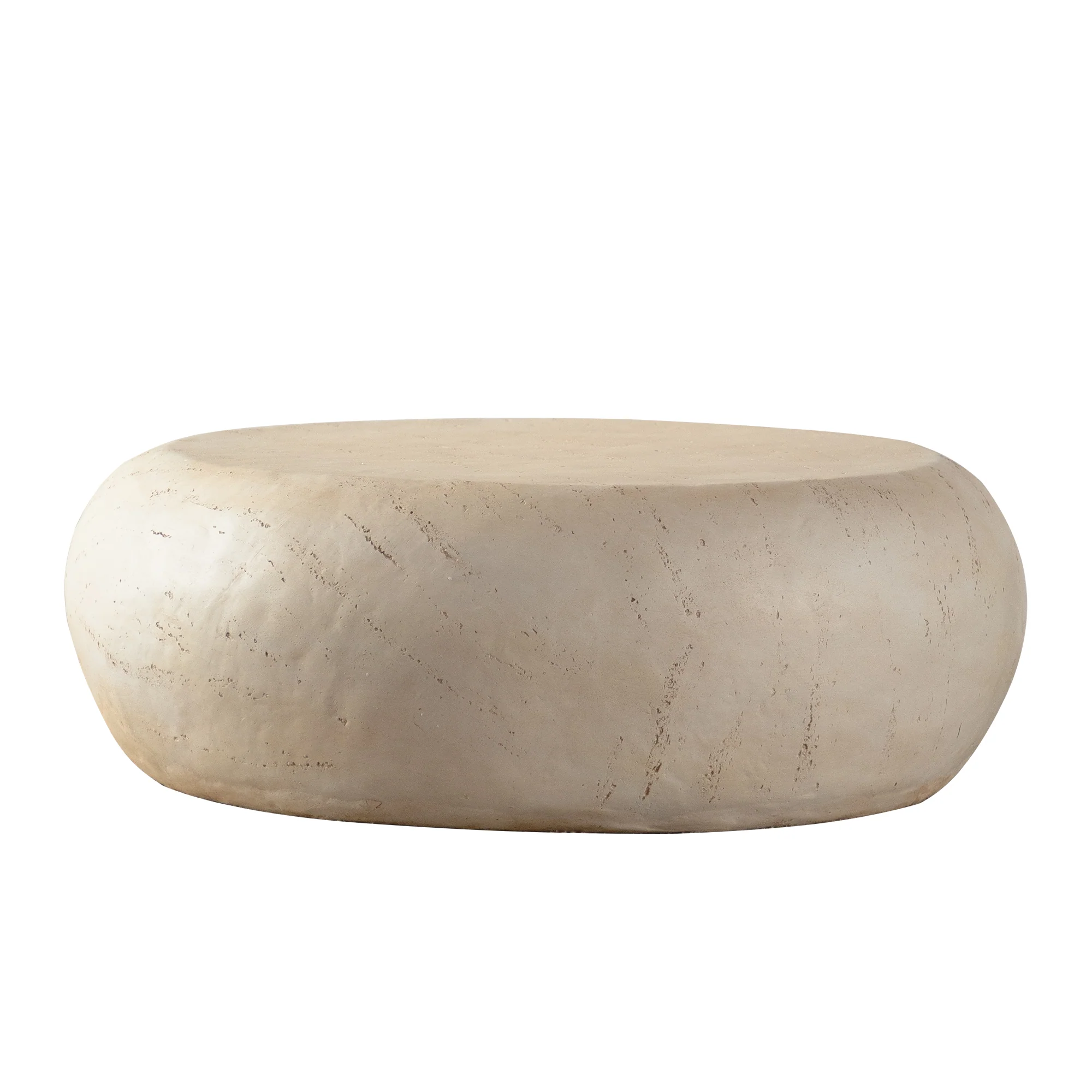 Mid-Century Faux Stone Round Coffee Table - Image 10