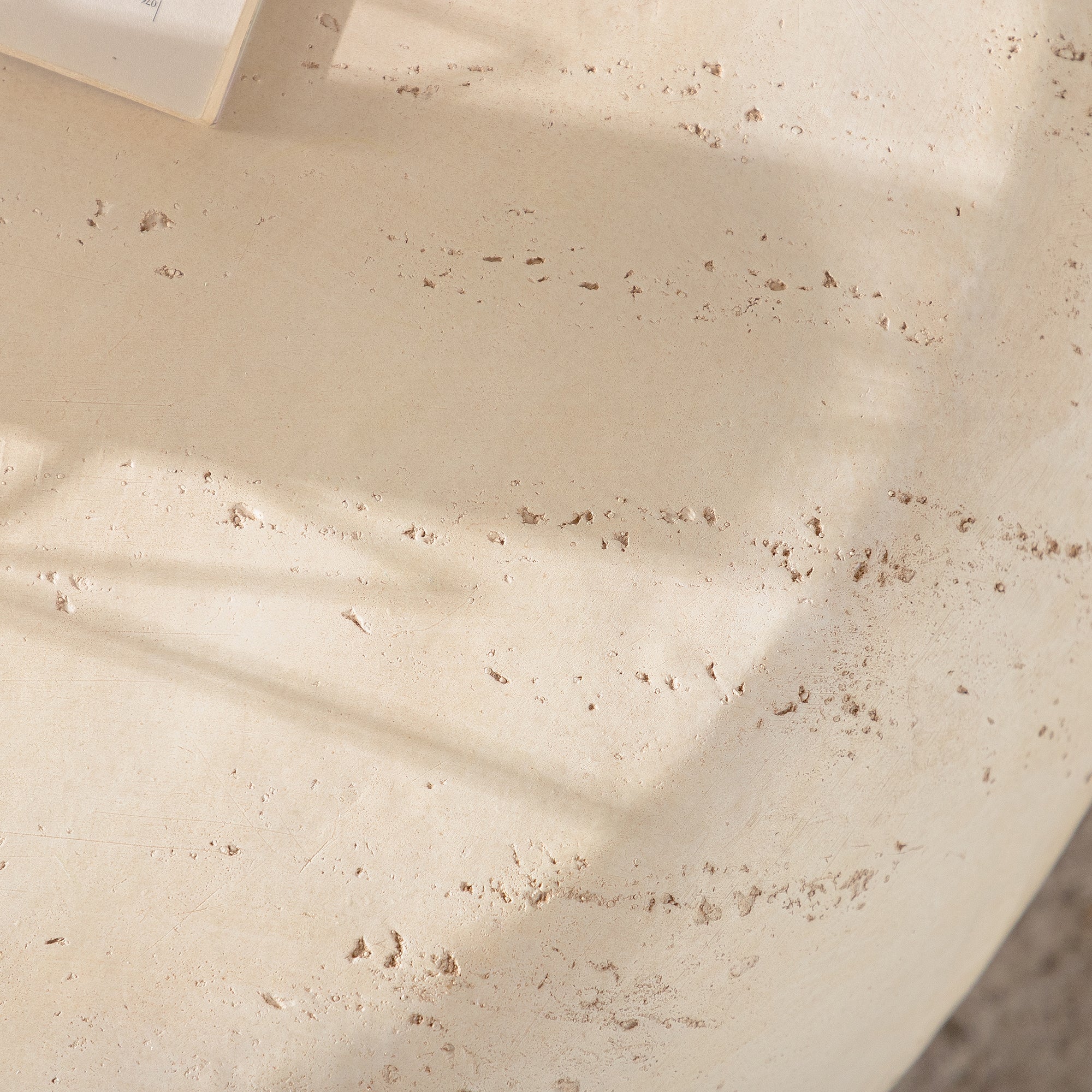Mid-Century Faux Stone Round Coffee Table - Image 6