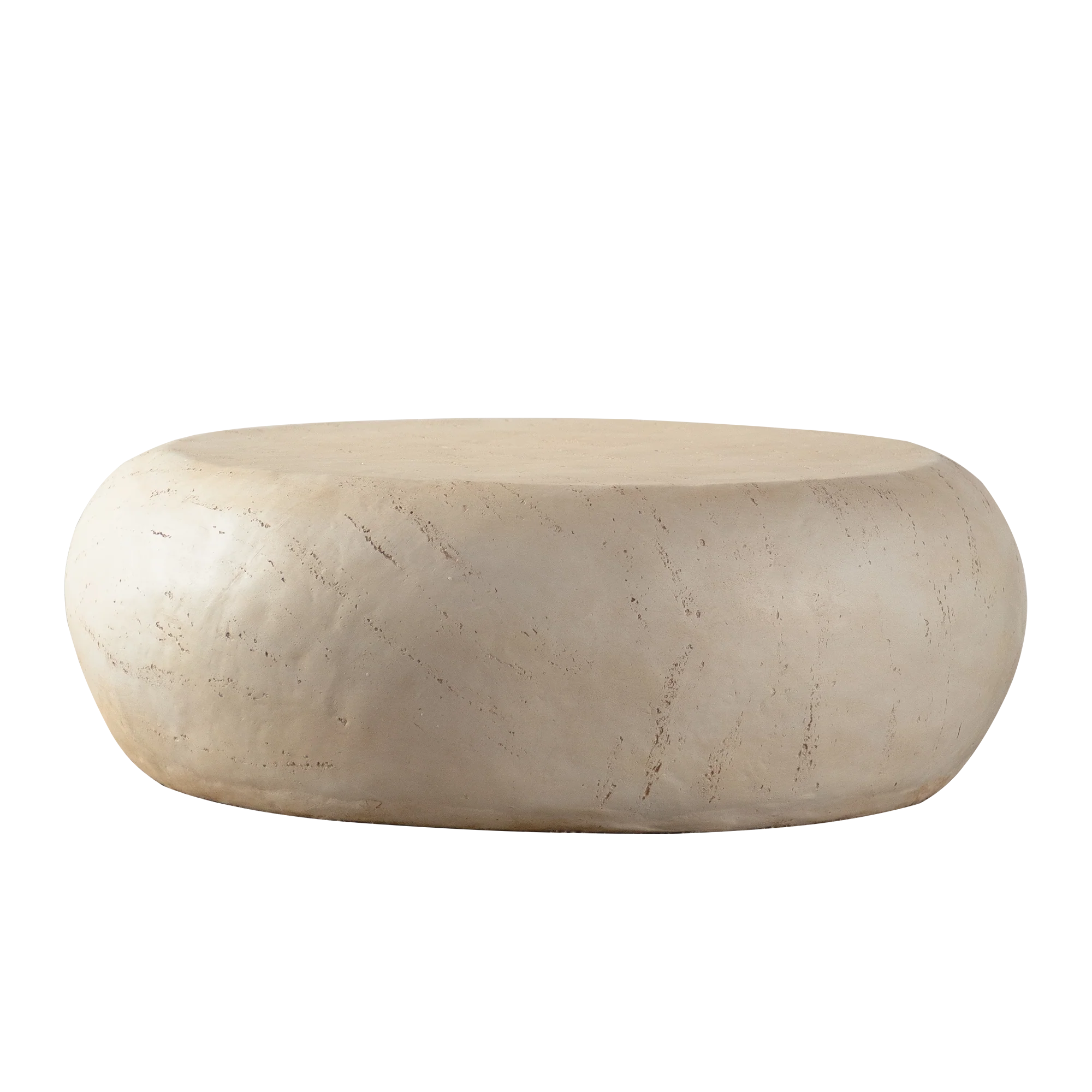 Mid-Century Faux Stone Round Coffee Table - Image 8