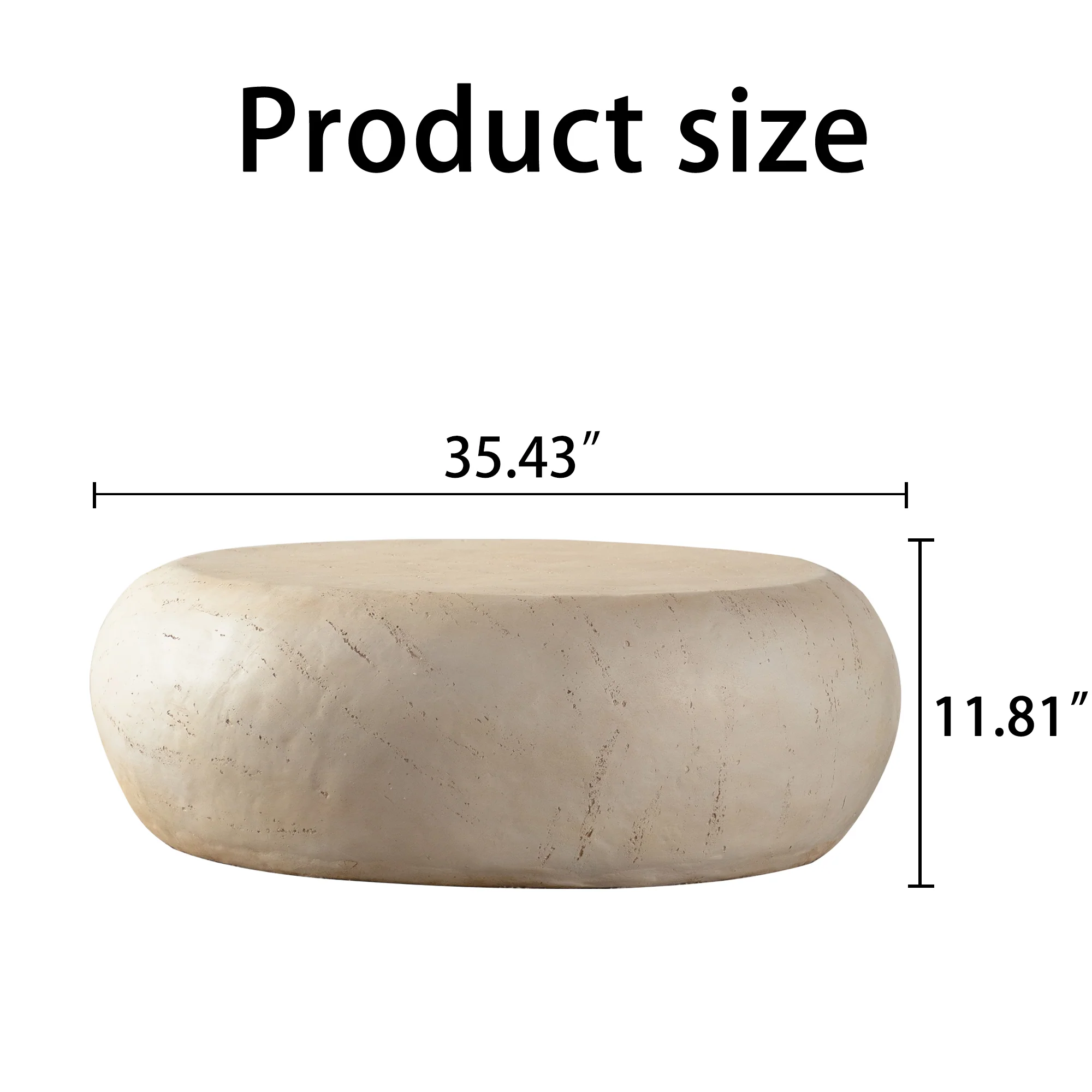 Mid-Century Faux Stone Round Coffee Table - Image 9