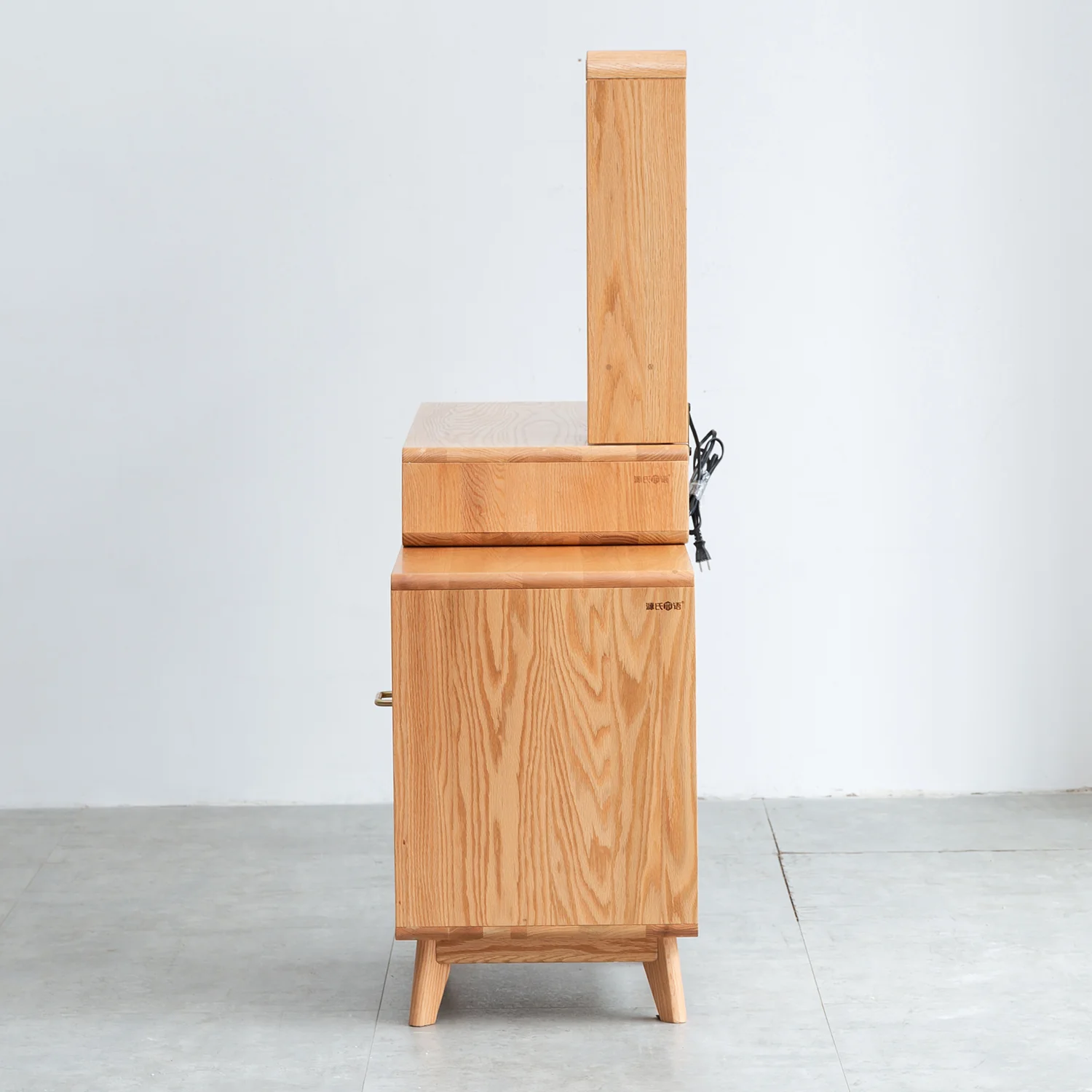 Walker Edison | Mid-Century Makeup Vanity Desk with Storage and Stool - Image 10