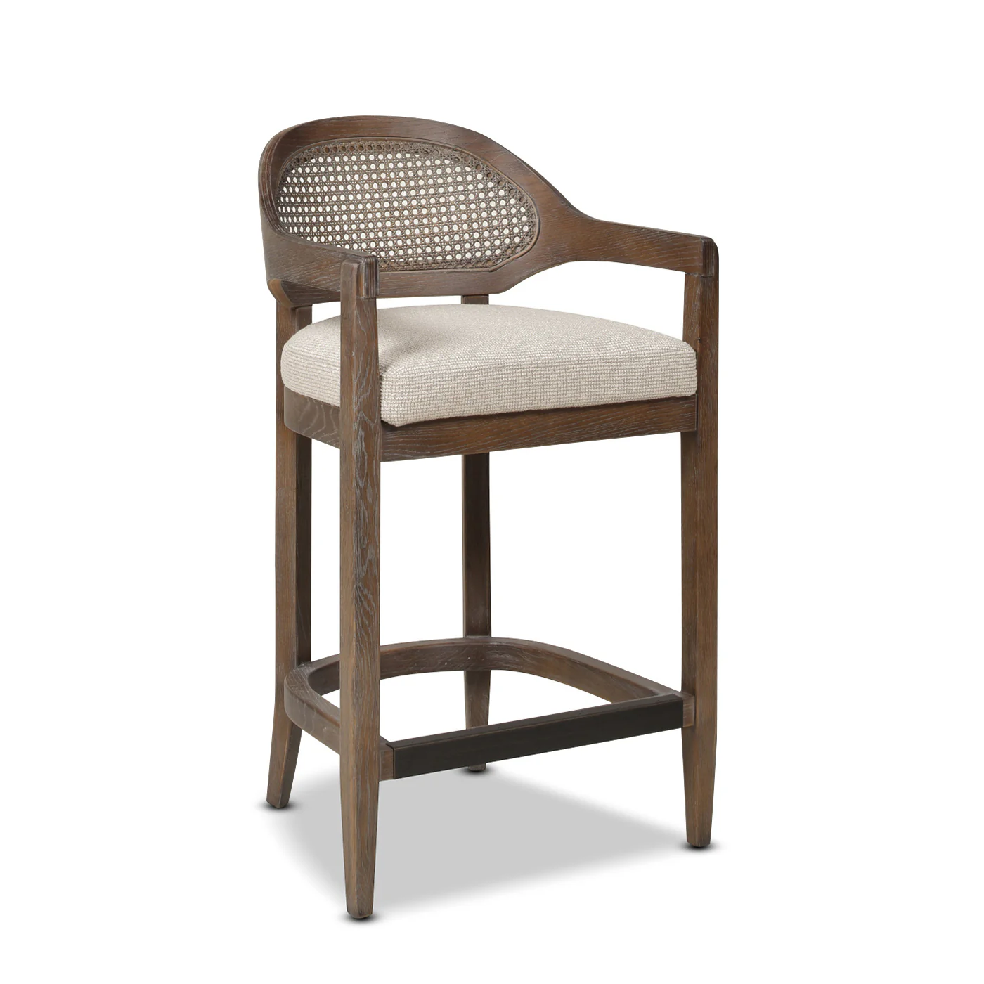 Mid-Century Modern 26' Textured Weave Counter Stool - Image 4