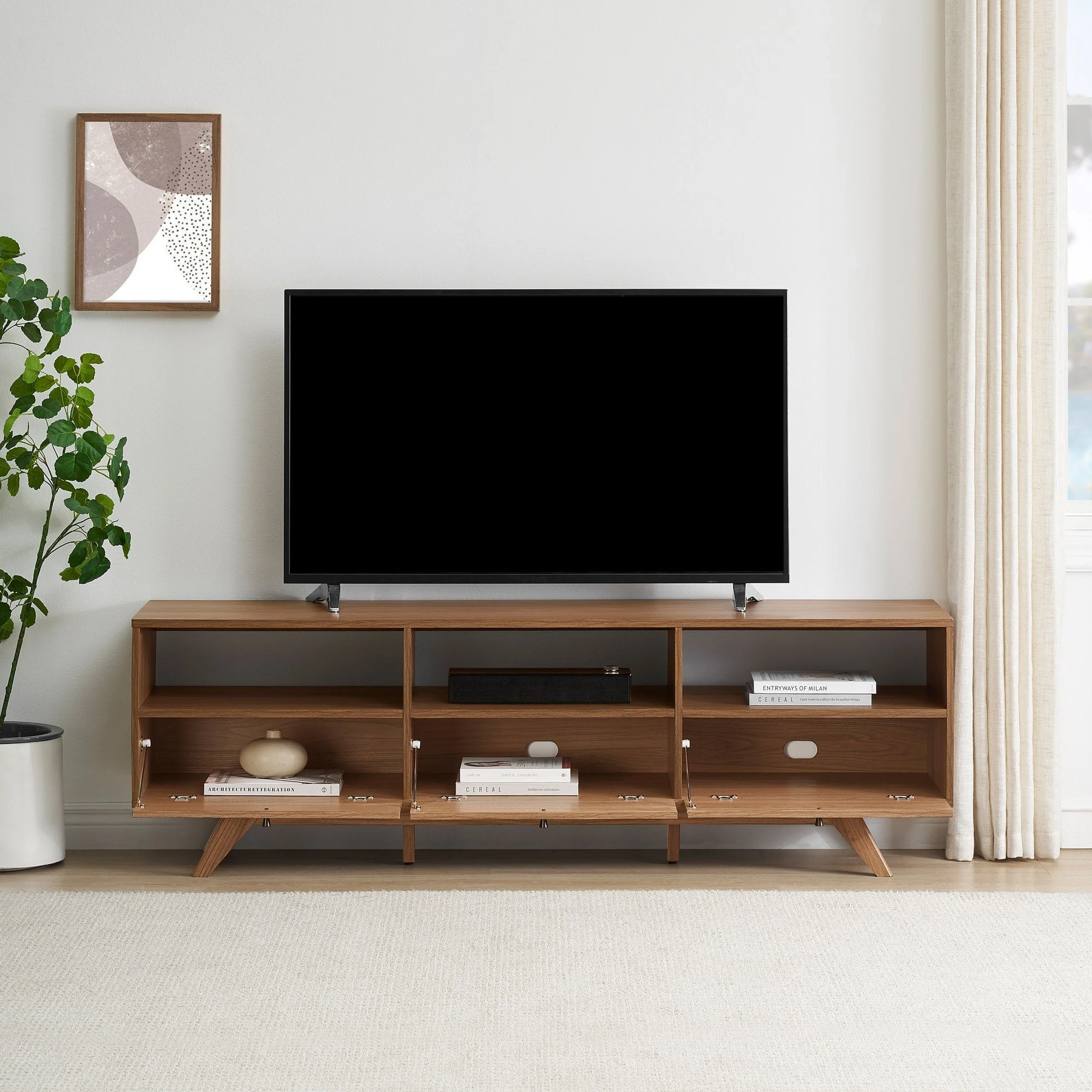 Mid-Century Kela Modern 3-Door TV Stand - Image 6