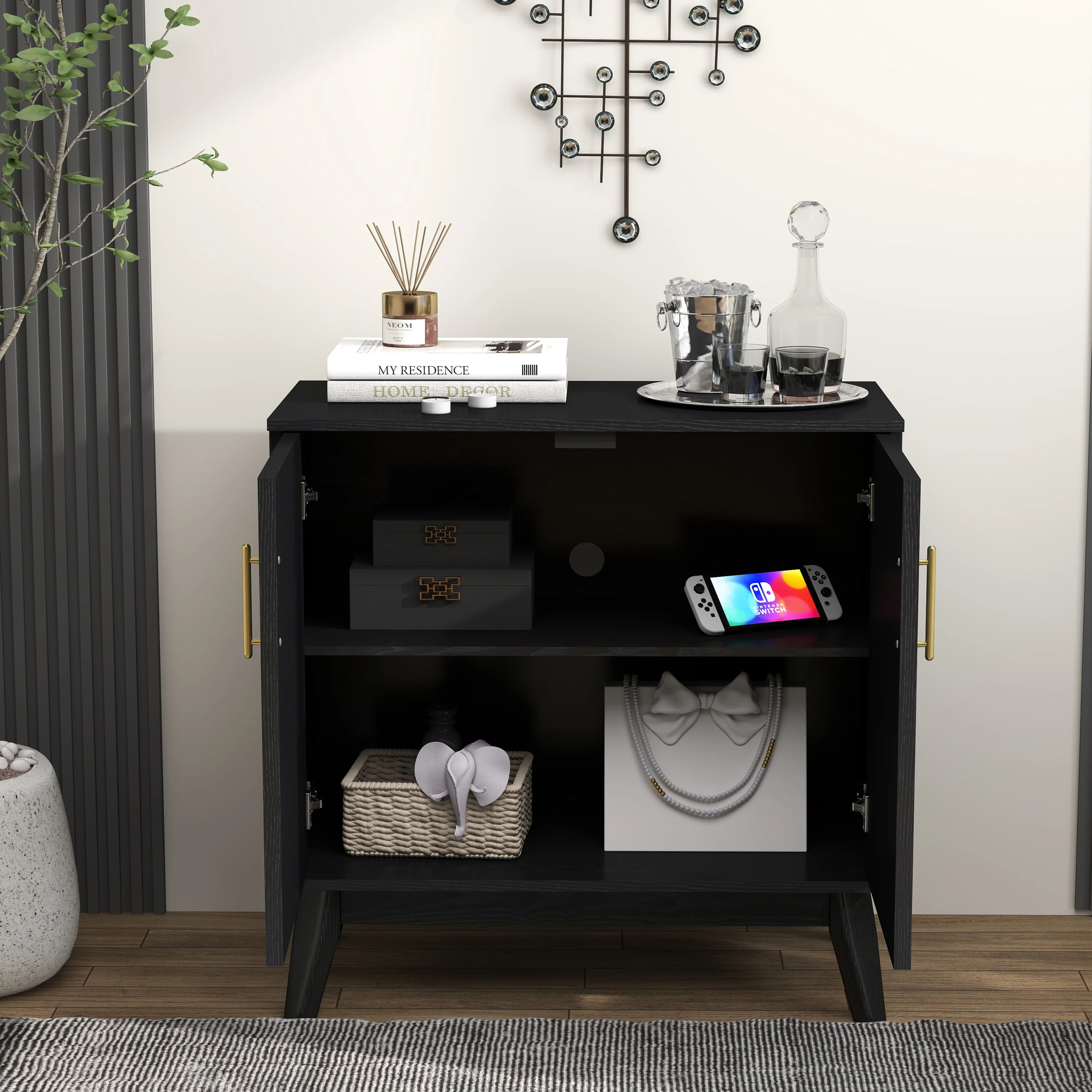 Walker Edison | Mid-Century Modern Fluted Accent Cabinet - Image 5