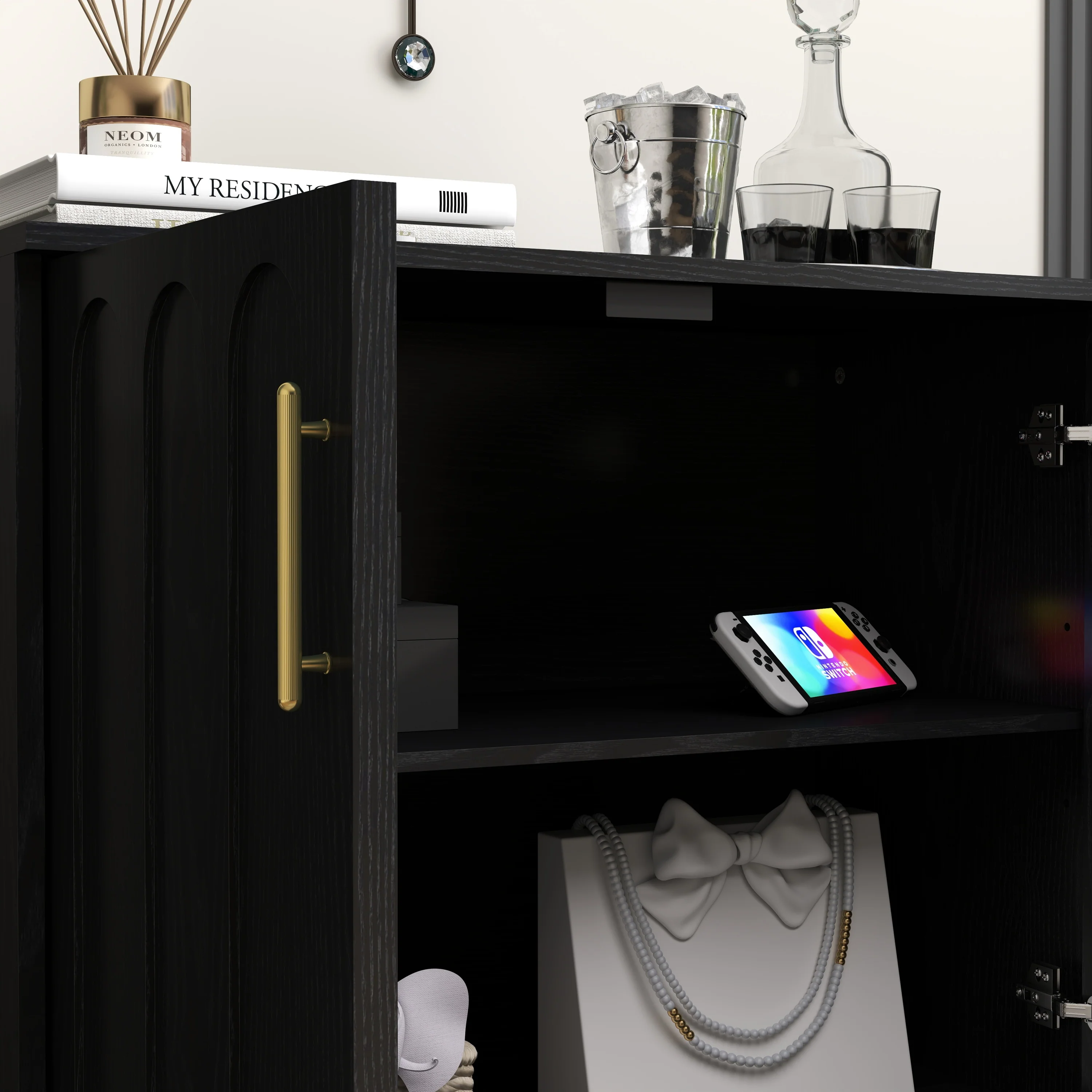 Walker Edison | Mid-Century Modern Fluted Accent Cabinet - Image 7
