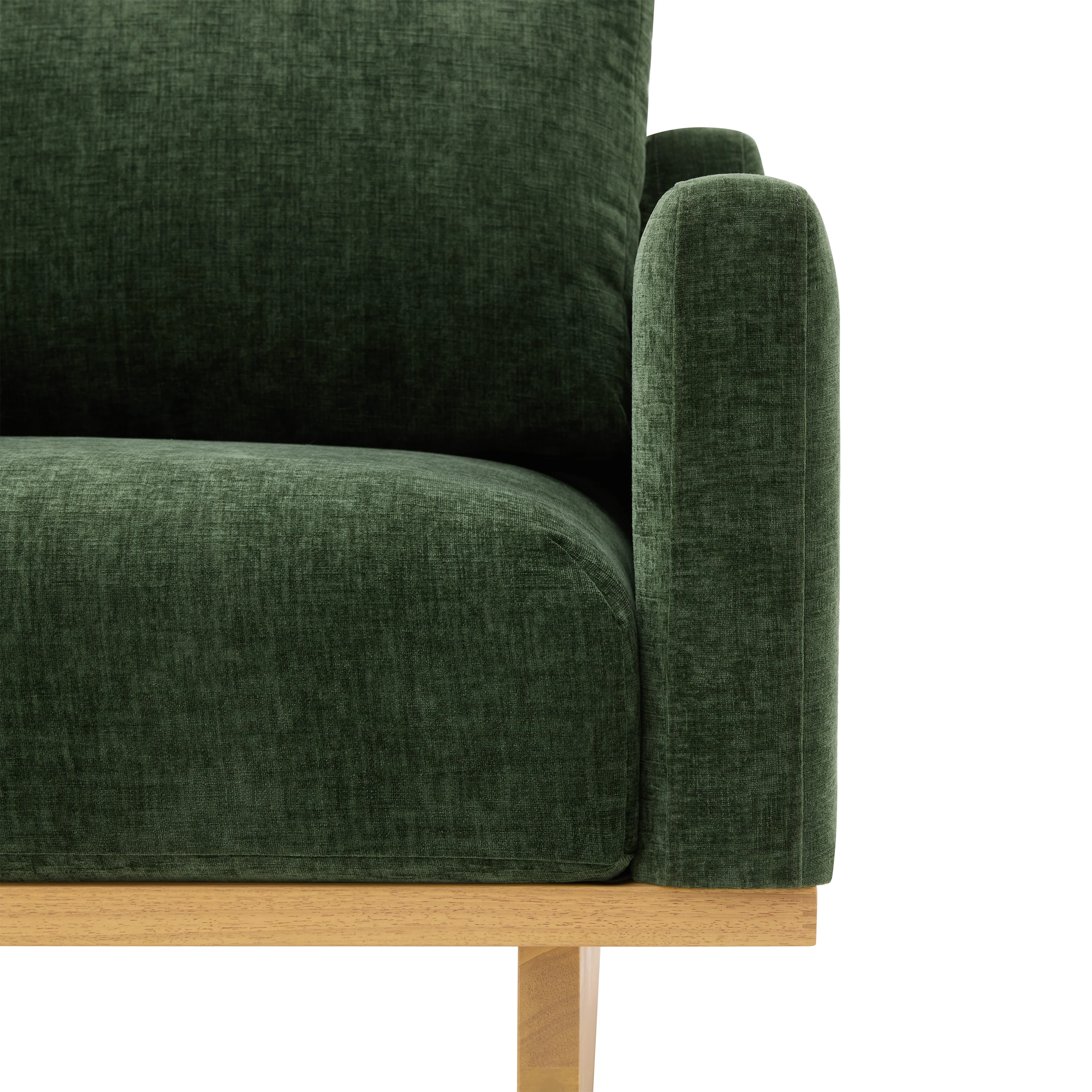 Mid-Century Modern Minimalist Green Accent Chair with Solid Wood Frame - Image 11