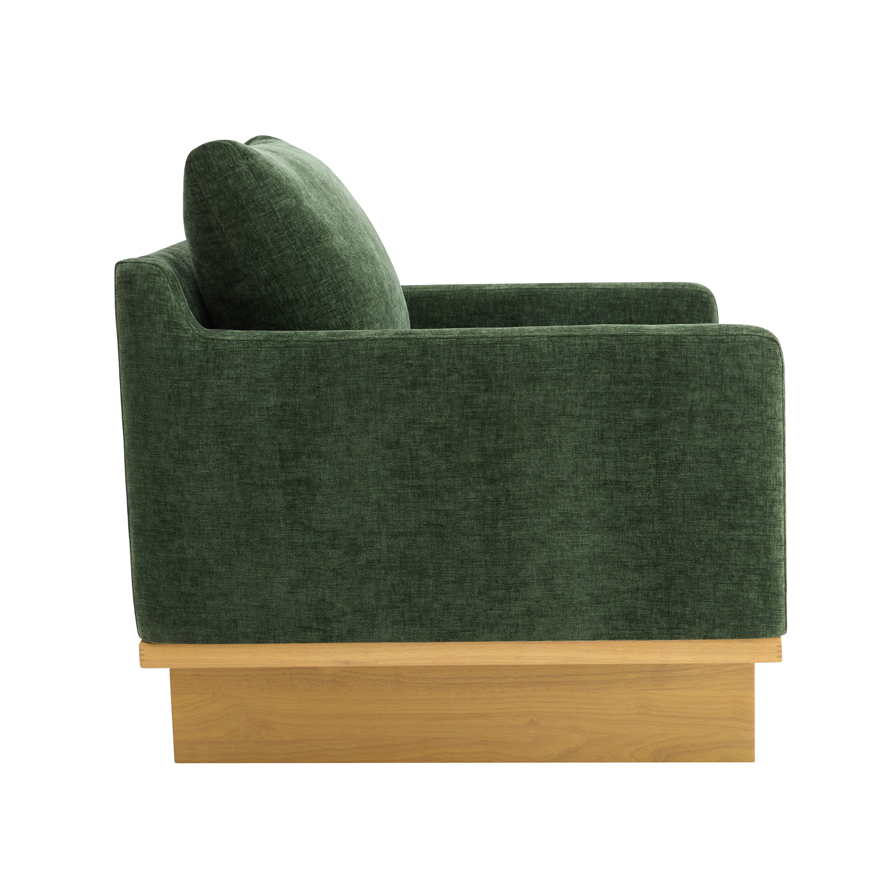 Mid-Century Modern Minimalist Green Accent Chair with Solid Wood Frame - Image 8
