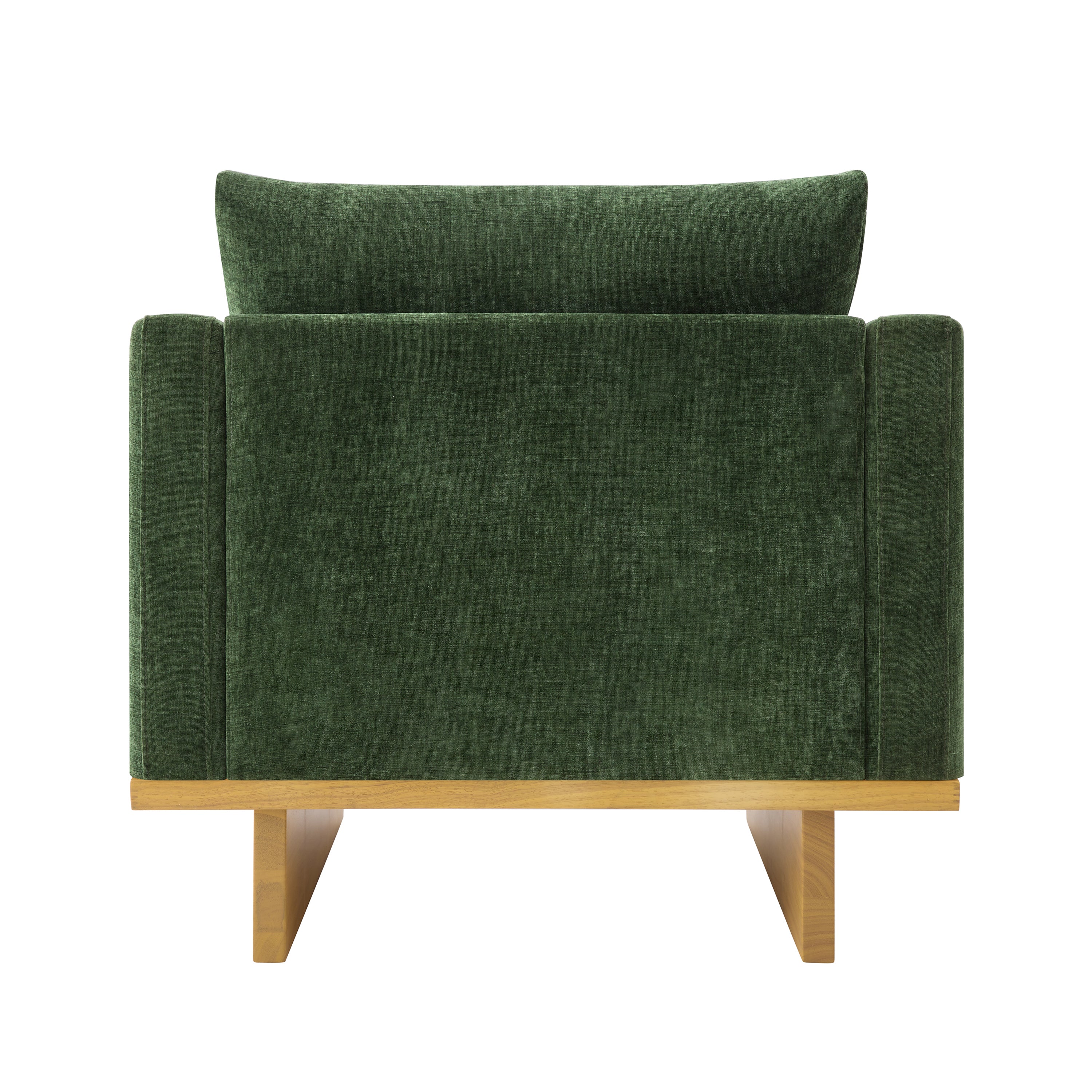 Mid-Century Modern Minimalist Green Accent Chair with Solid Wood Frame - Image 9