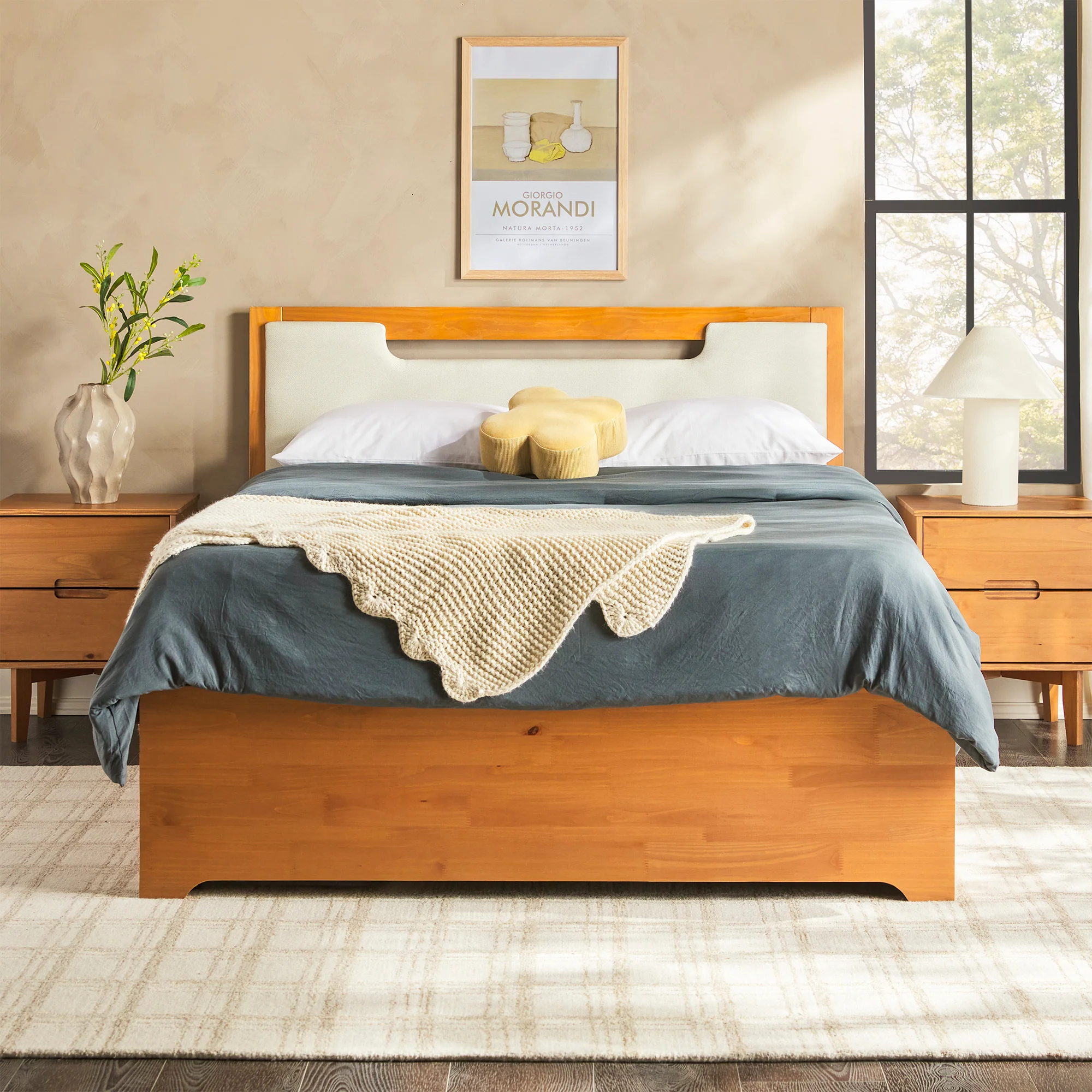 Sloane Mid-Century Modern Solid Wood Storage Bed - Image 12