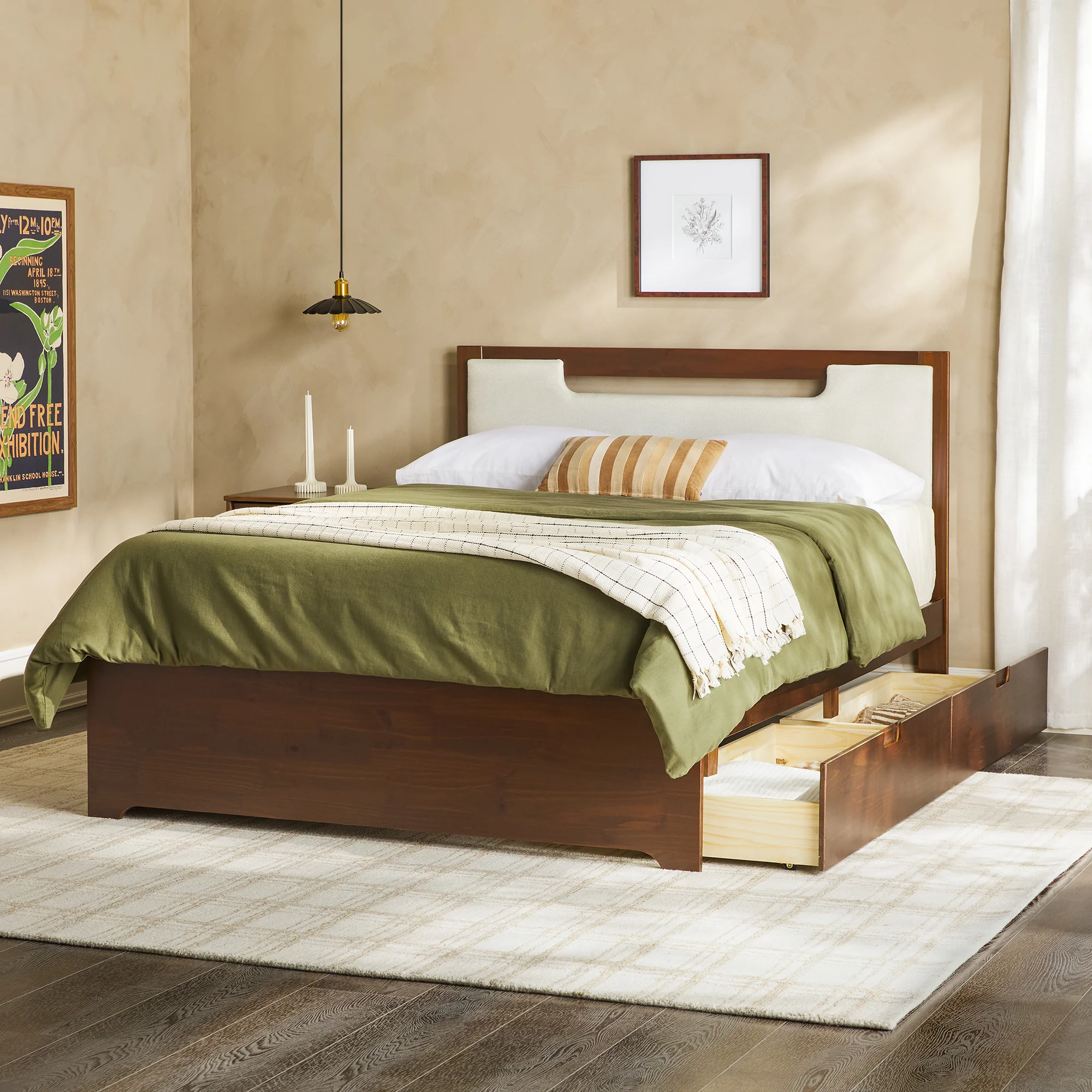 Sloane Mid-Century Modern Solid Wood Storage Bed - Image 15