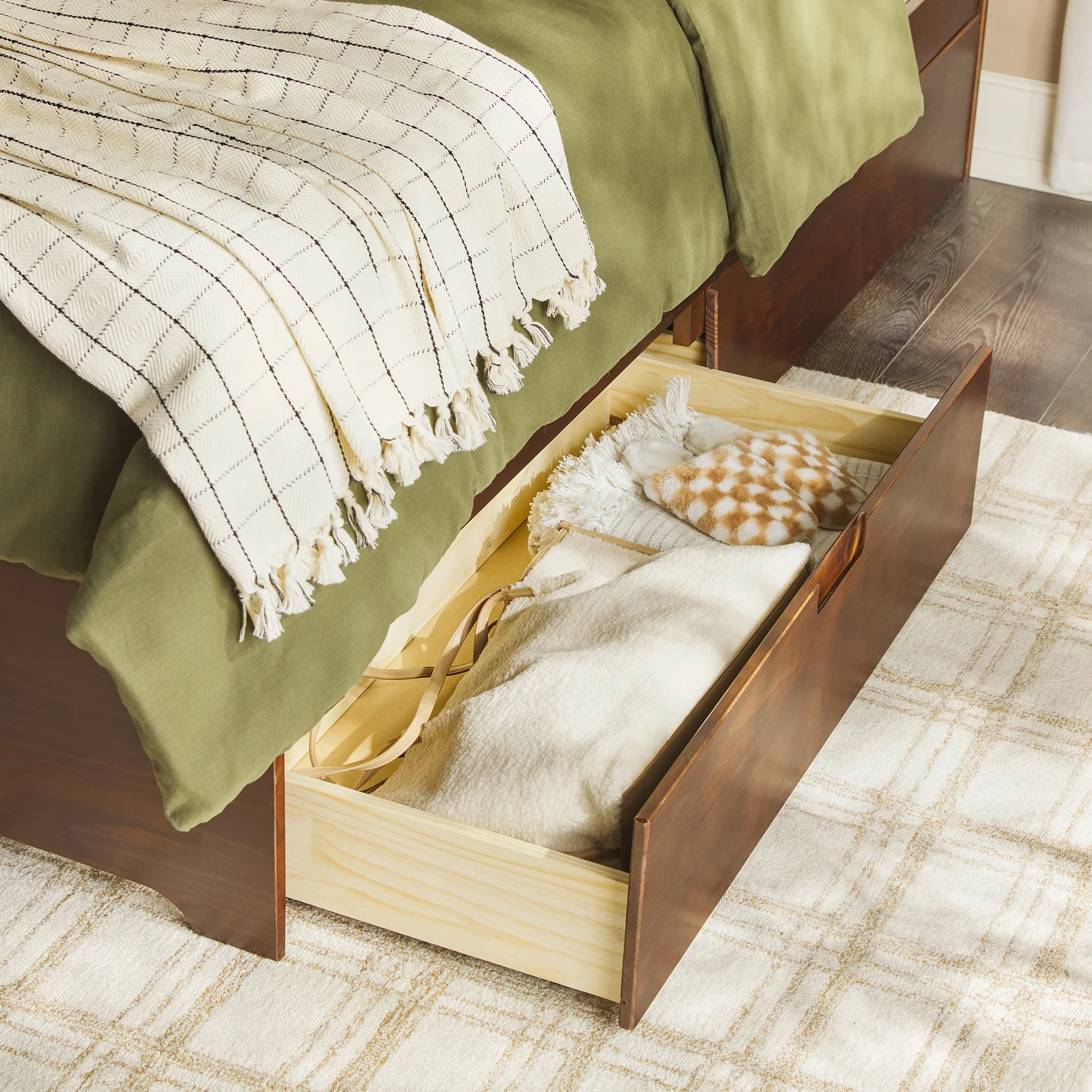 Sloane Mid-Century Modern Solid Wood Storage Bed - Image 24