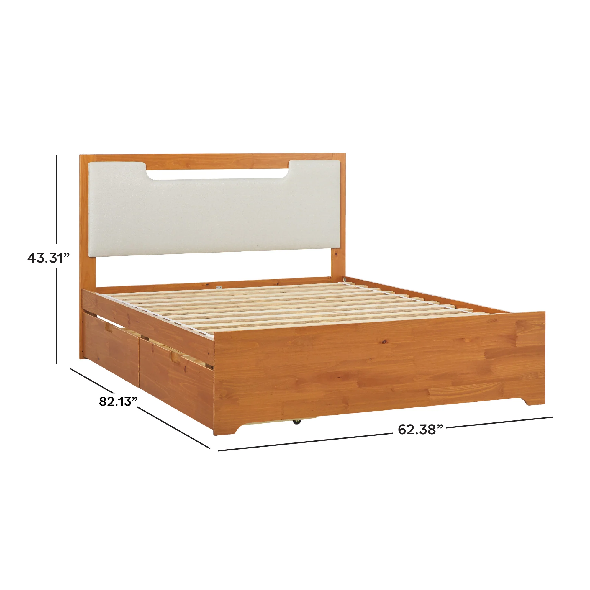 Sloane Mid-Century Modern Solid Wood Storage Bed - Image 5