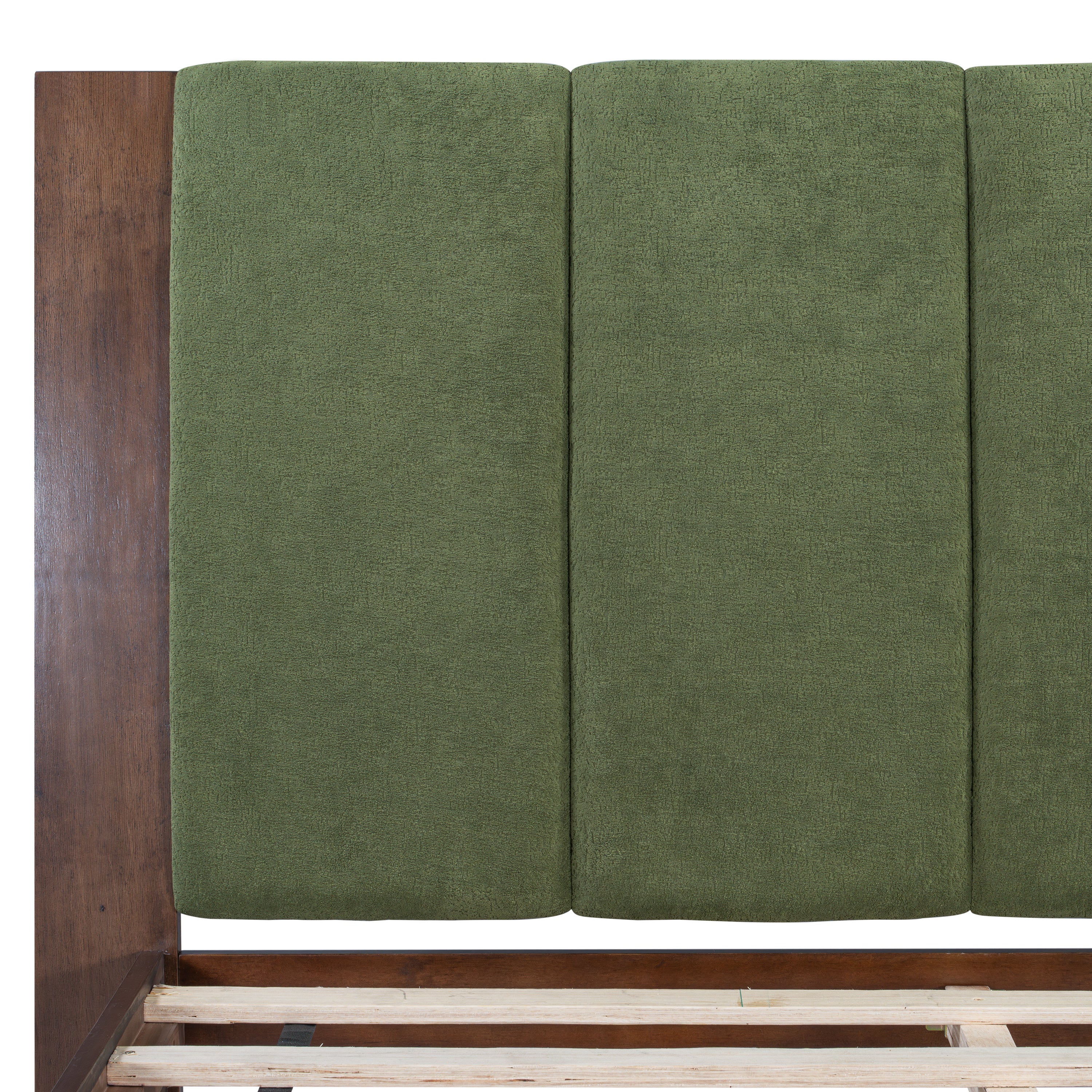 Mid Century Modern Wood and Upholstered Bedframe - Image 14