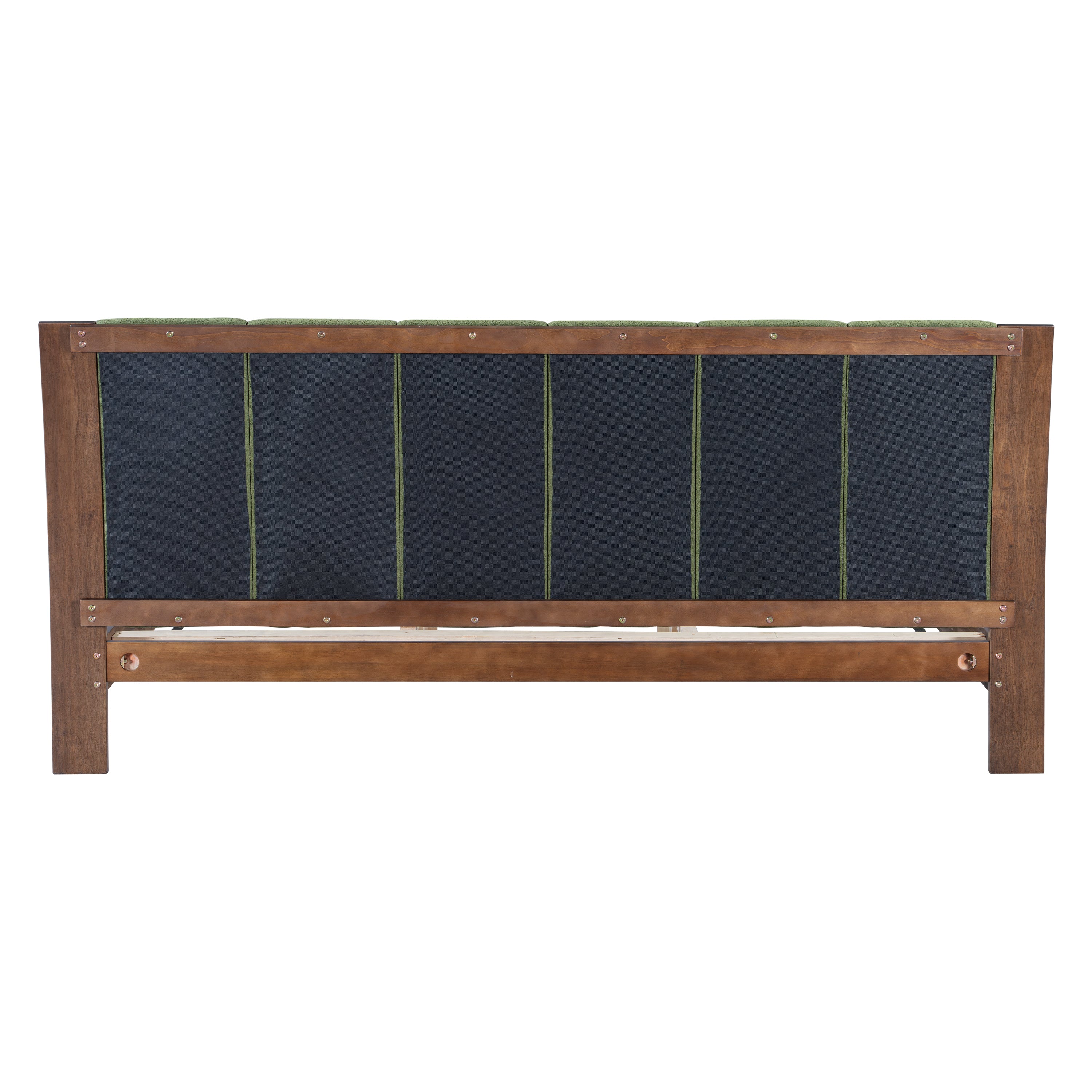 Mid Century Modern Wood and Upholstered Bedframe - Image 15