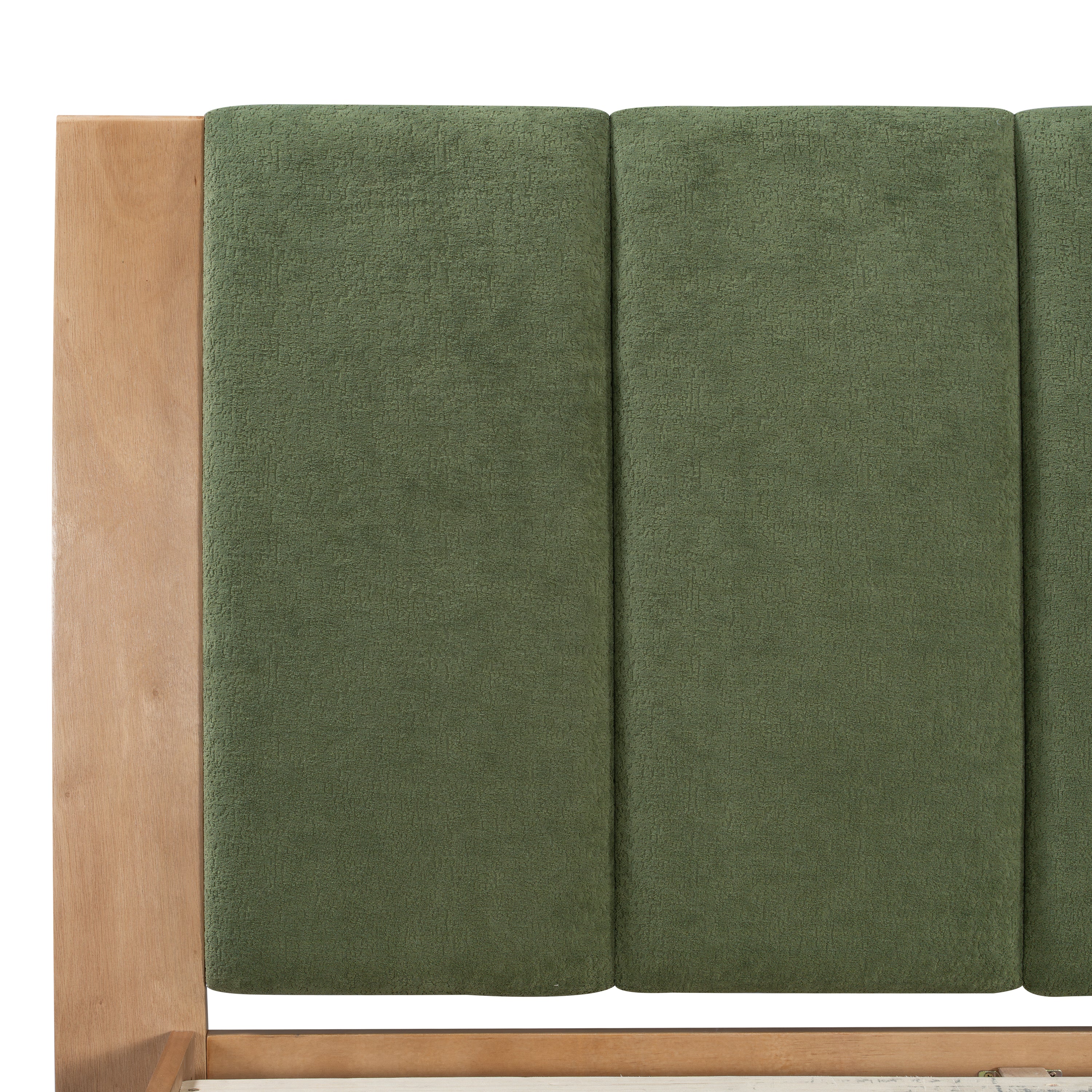Mid Century Modern Wood and Upholstered Bedframe - Image 26
