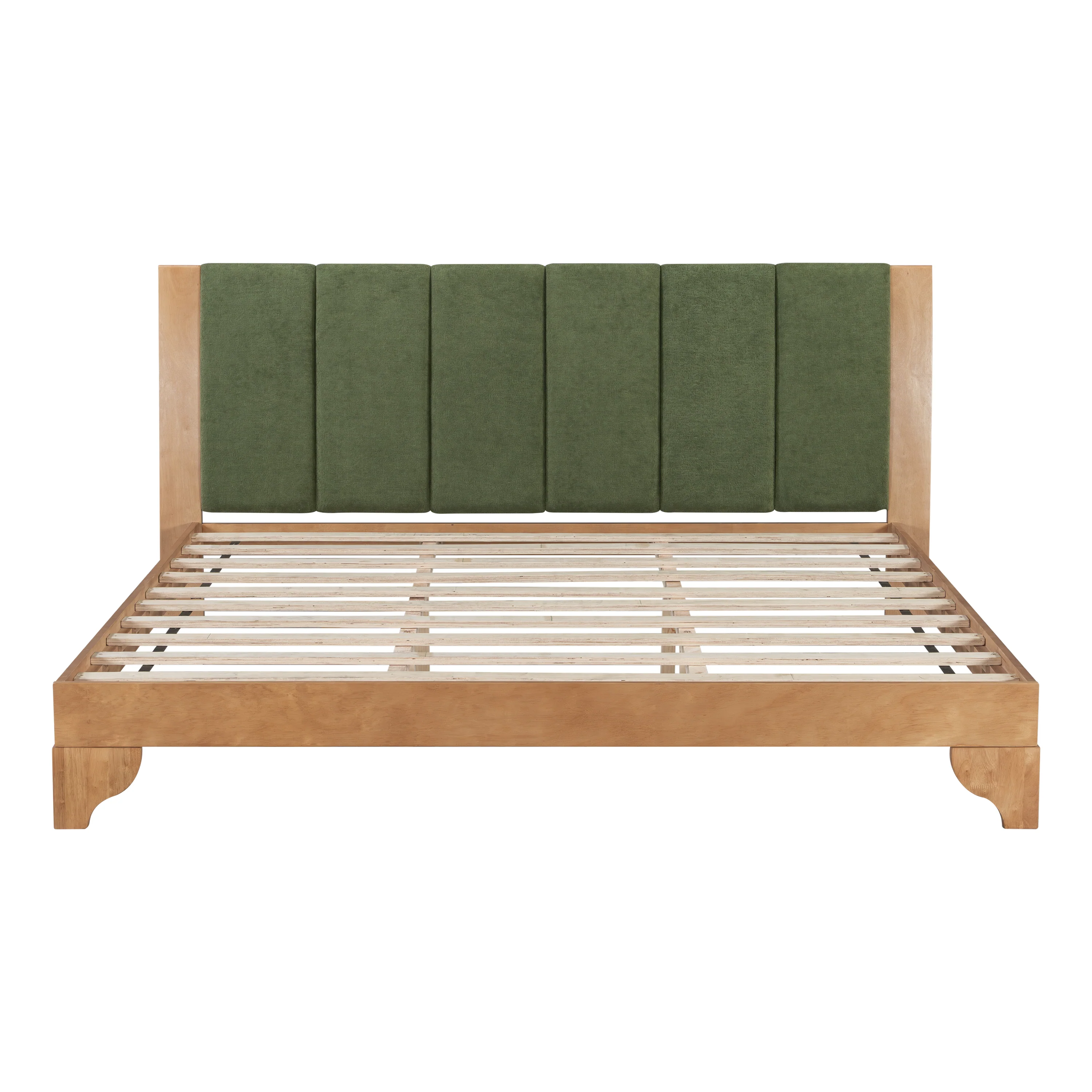 Mid Century Modern Wood and Upholstered Bedframe - Image 28