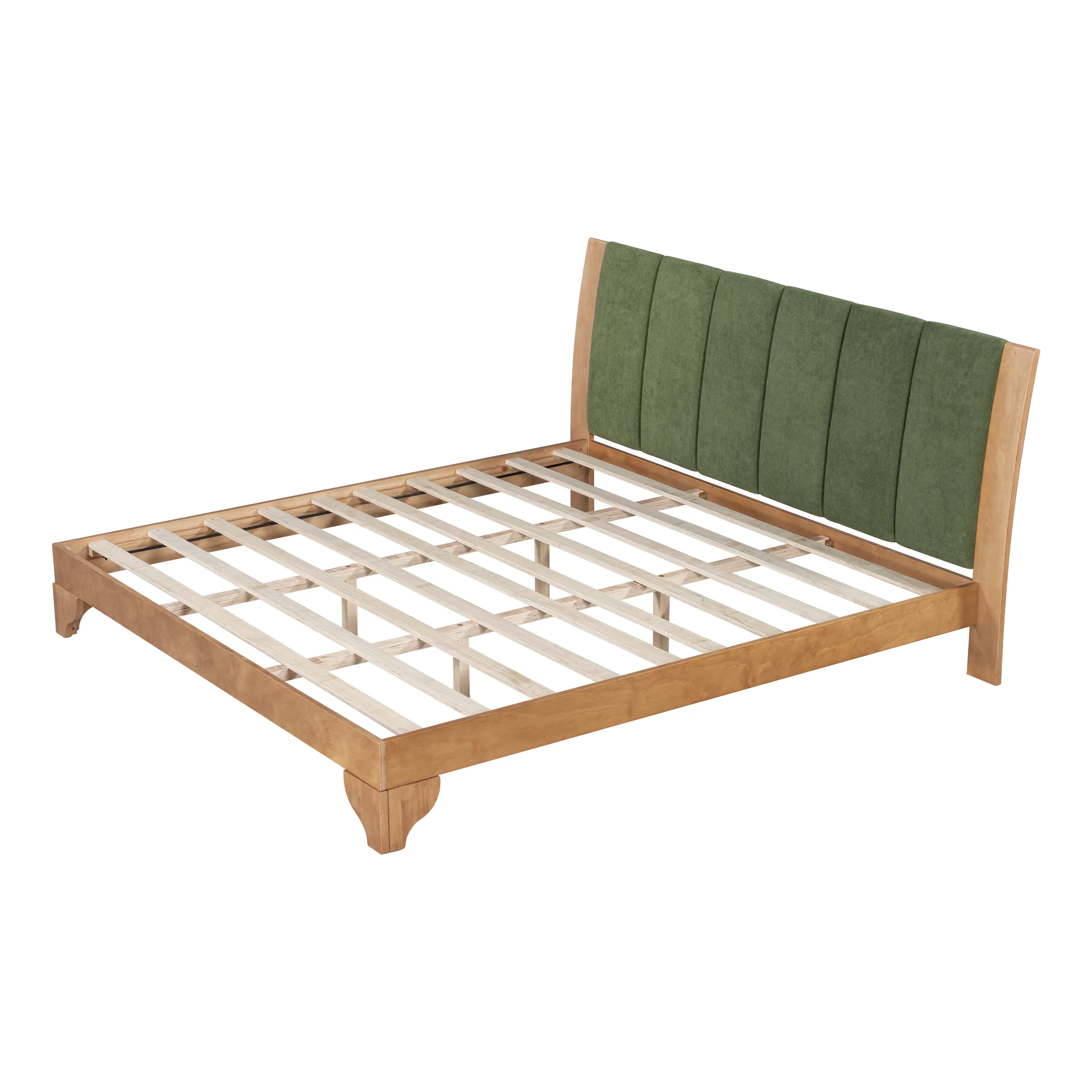 Mid Century Modern Wood and Upholstered Bedframe - Image 29