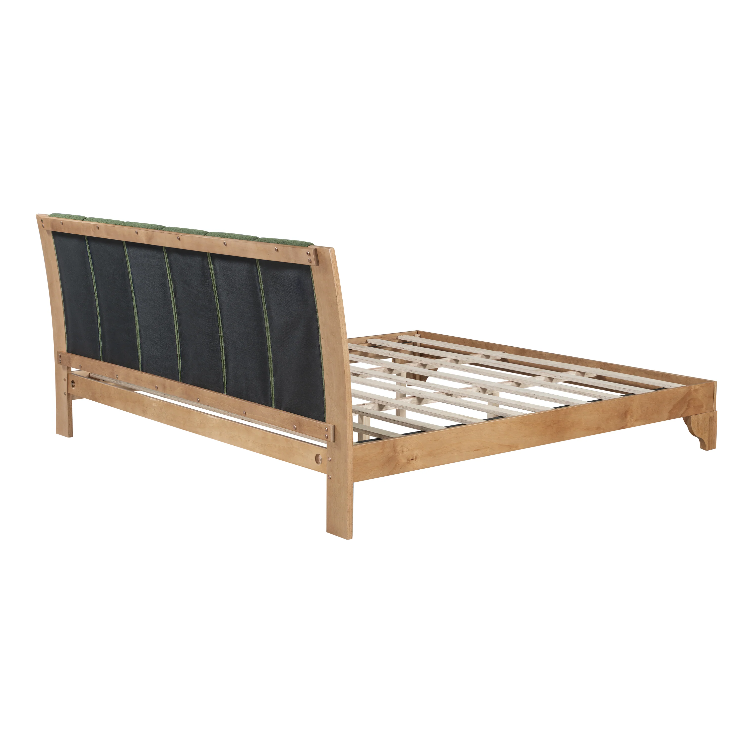 Mid Century Modern Wood and Upholstered Bedframe - Image 32