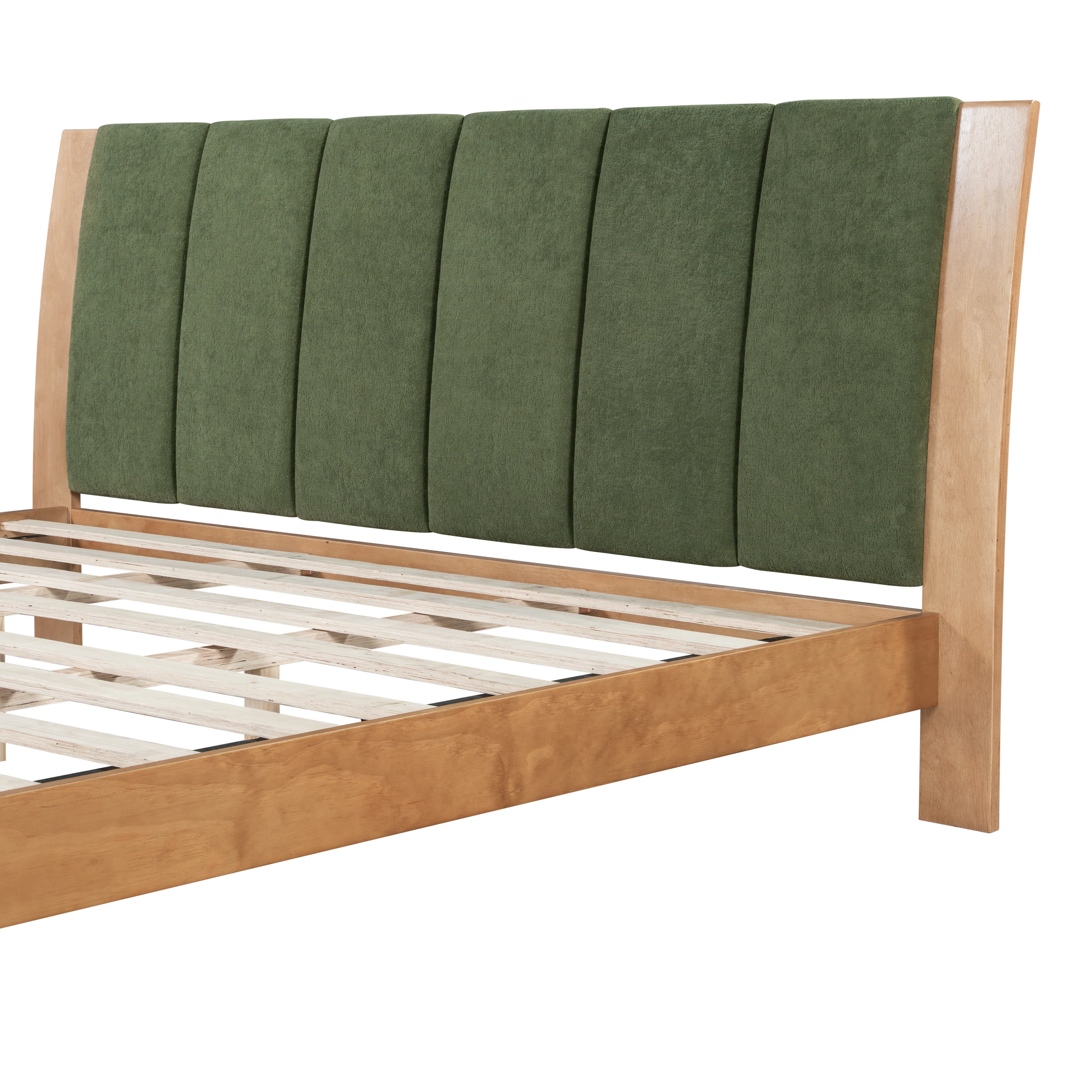 Mid Century Modern Wood and Upholstered Bedframe - Image 33