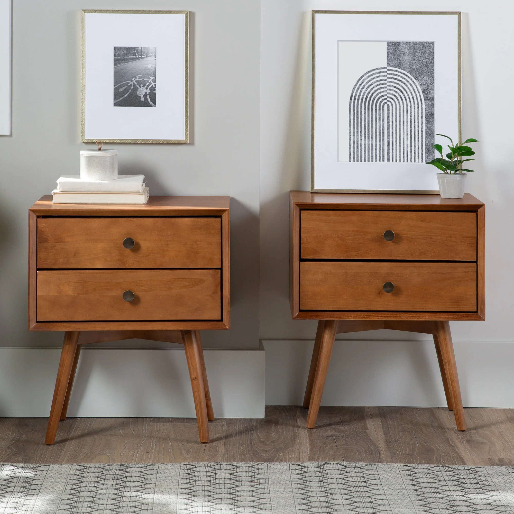 Mid-Century Solid Wood Nightstand Collection (1 or 2 Drawer) - Image 11