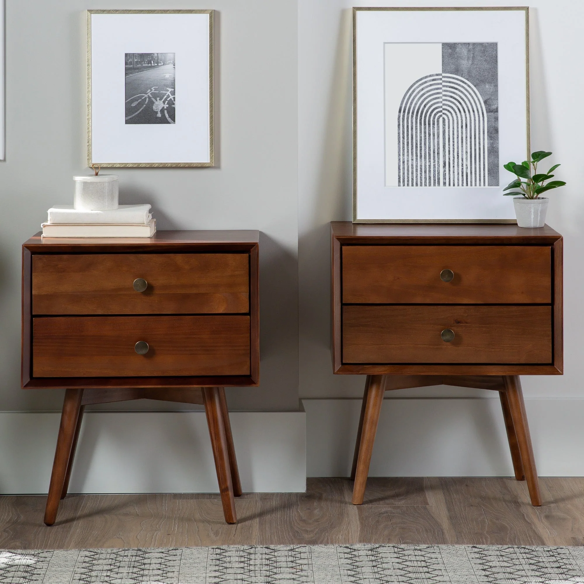 Mid-Century Solid Wood Nightstand Collection (1 or 2 Drawer) - Image 12