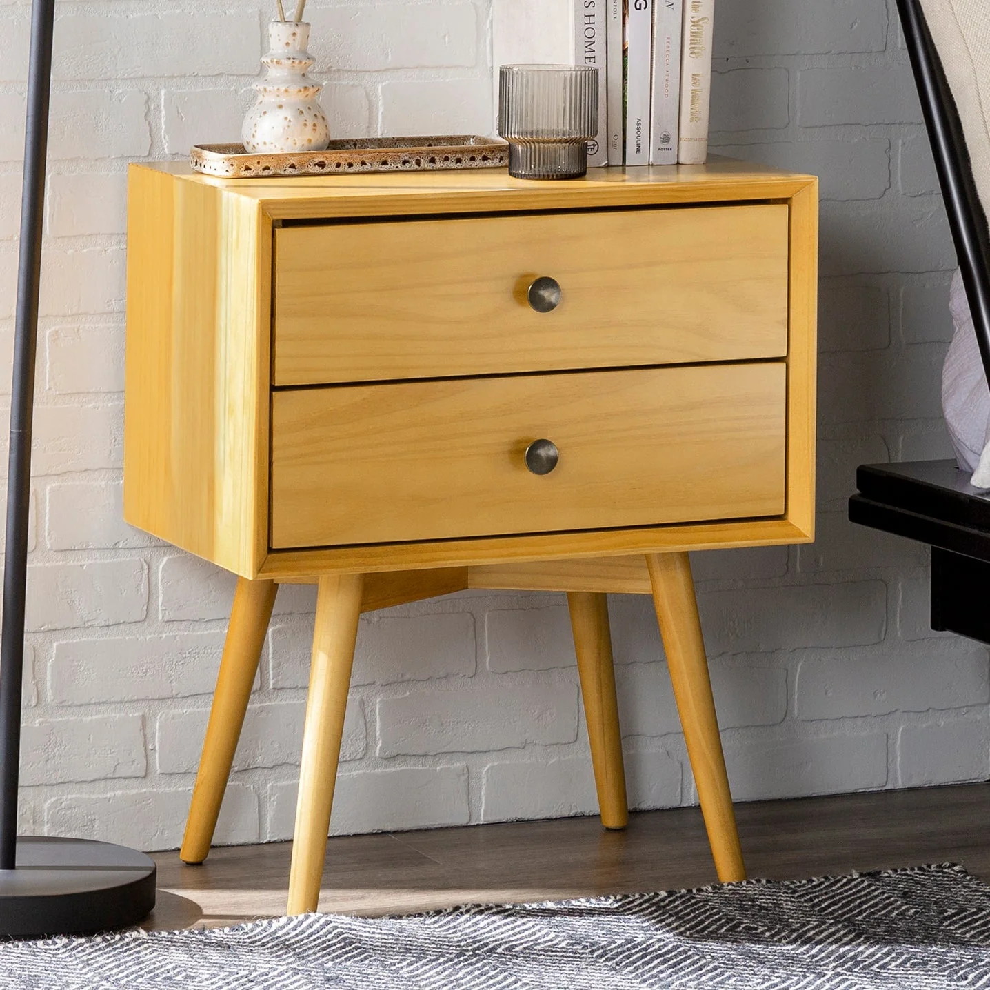 Mid-Century Solid Wood Nightstand Collection (1 or 2 Drawer) - Image 15