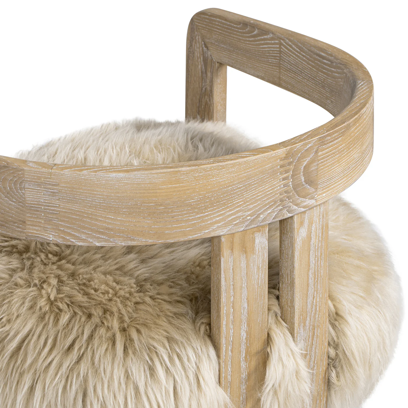 Millwick 26.5' Low Back Genuine Fur Counter Stool - Image 6