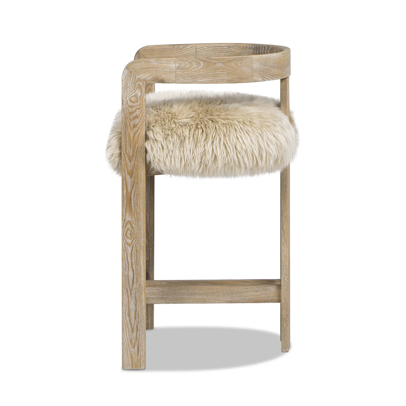 Millwick 26.5' Low Back Genuine Fur Counter Stool - Image 8