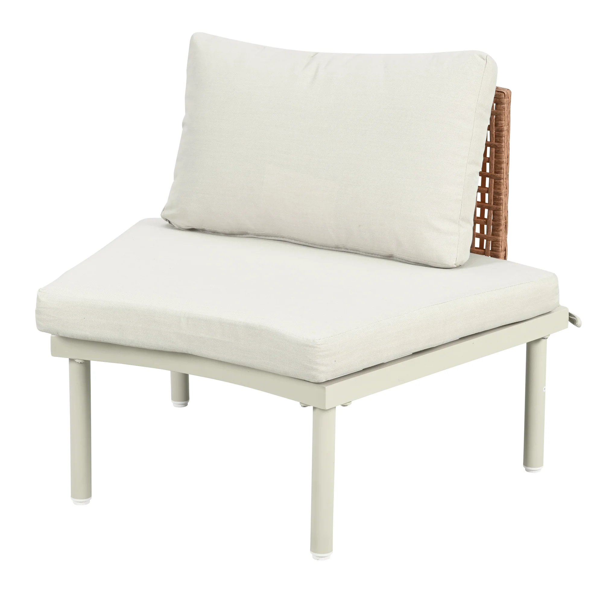 Walker Edison | Minimalist Half Moon Outdoor 8-Piece Modular Sofa Set with Nesting Tables - Image 15