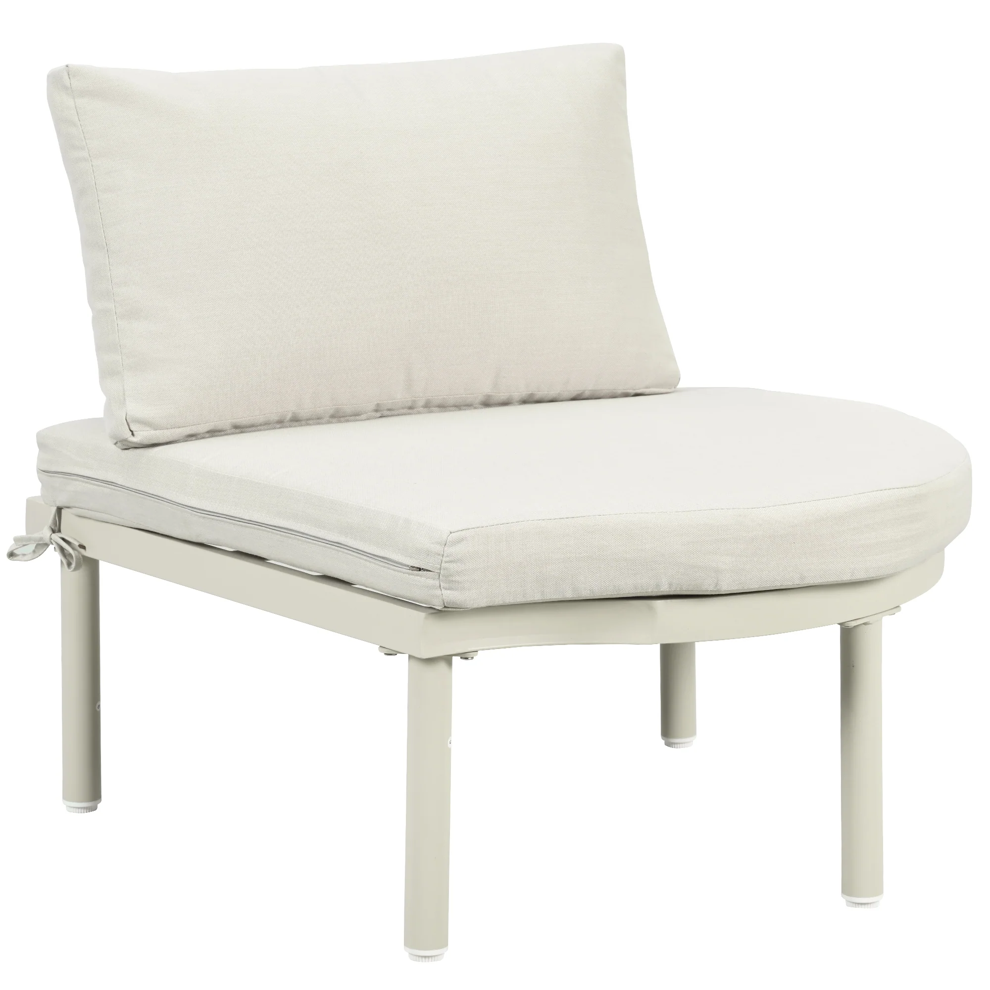 Walker Edison | Minimalist Half Moon Outdoor 8-Piece Modular Sofa Set with Nesting Tables - Image 16