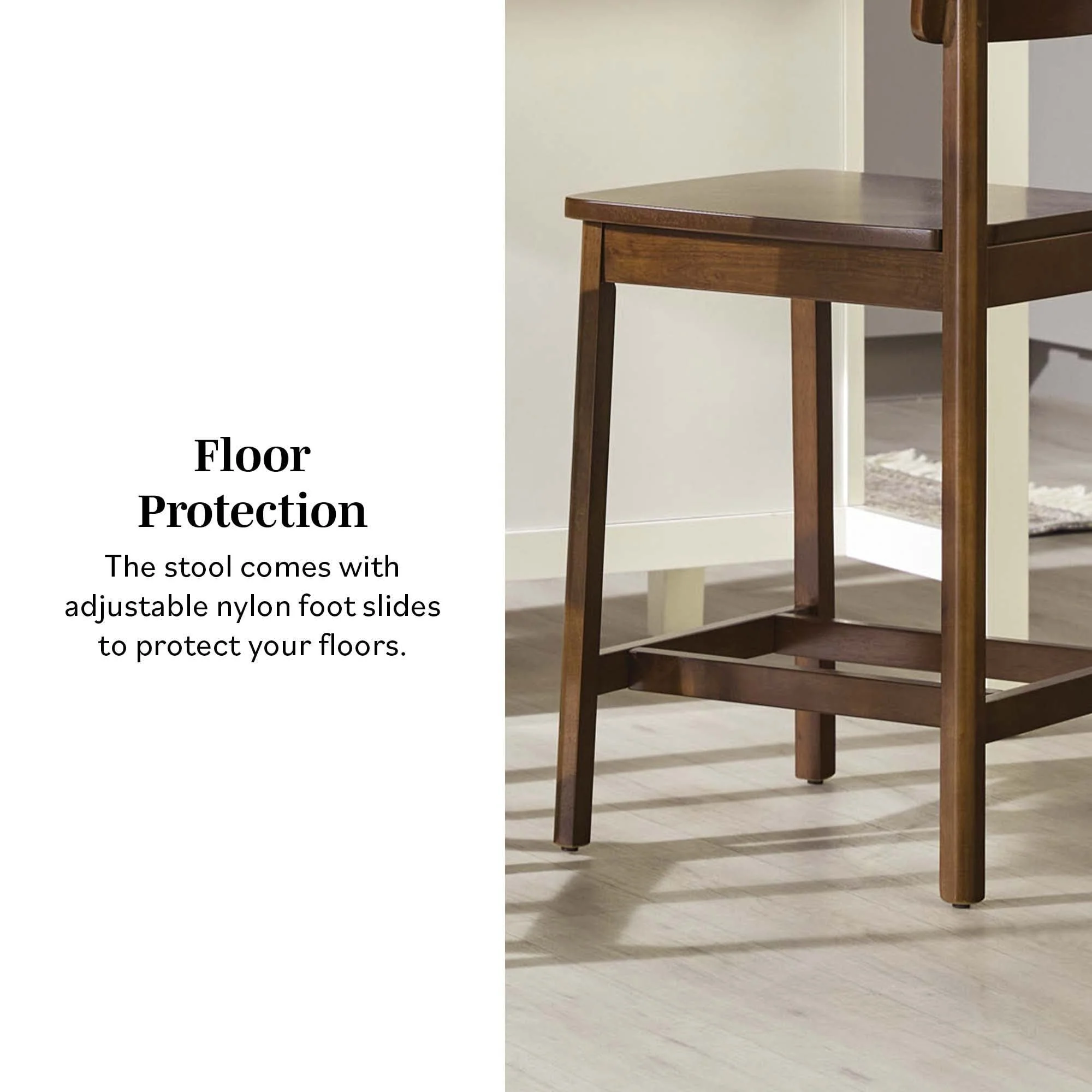 Minimalist Solid Wood Counter Stool, Set of 2 - Image 3